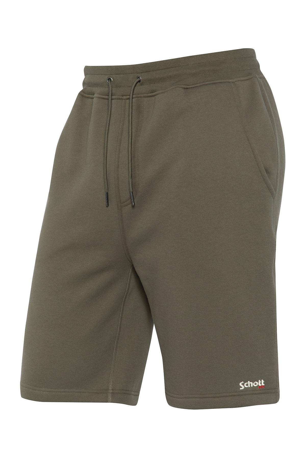 Casual shorts in sage khaki color - Image n°3