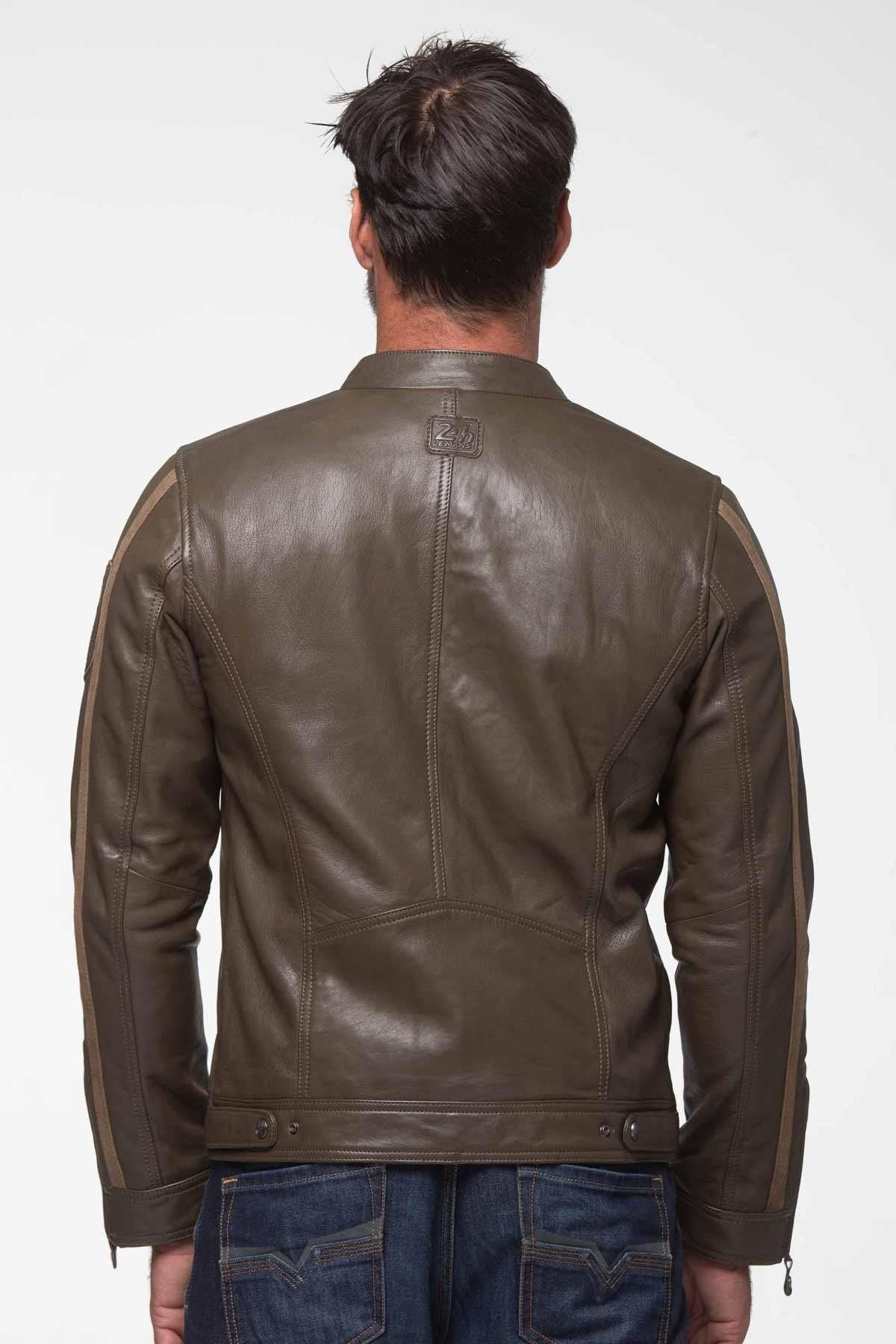 Steve McQueen army-colored leather jacket - Image n°3