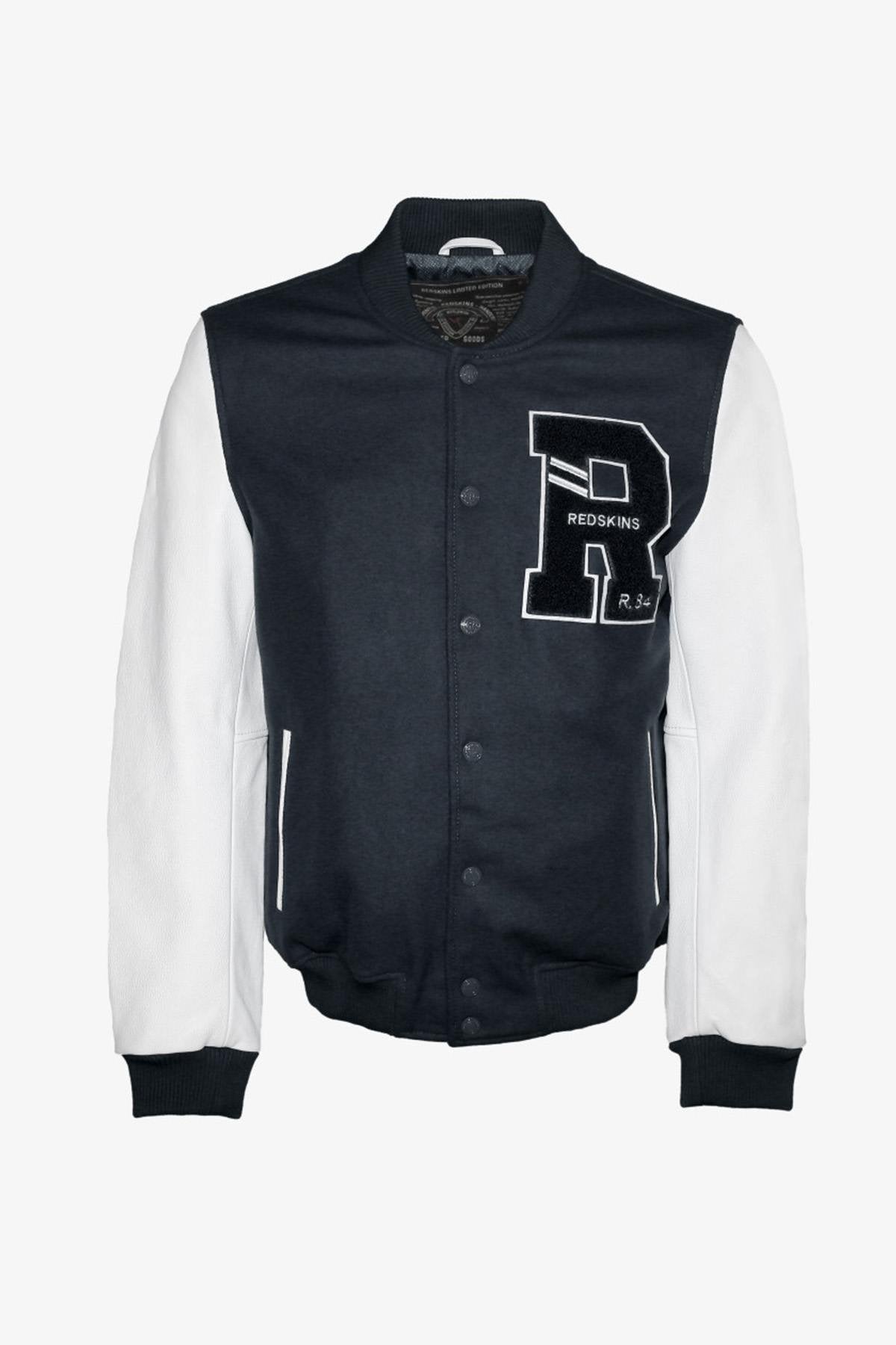 Black and white bi-material varsity teddy - Image n°9