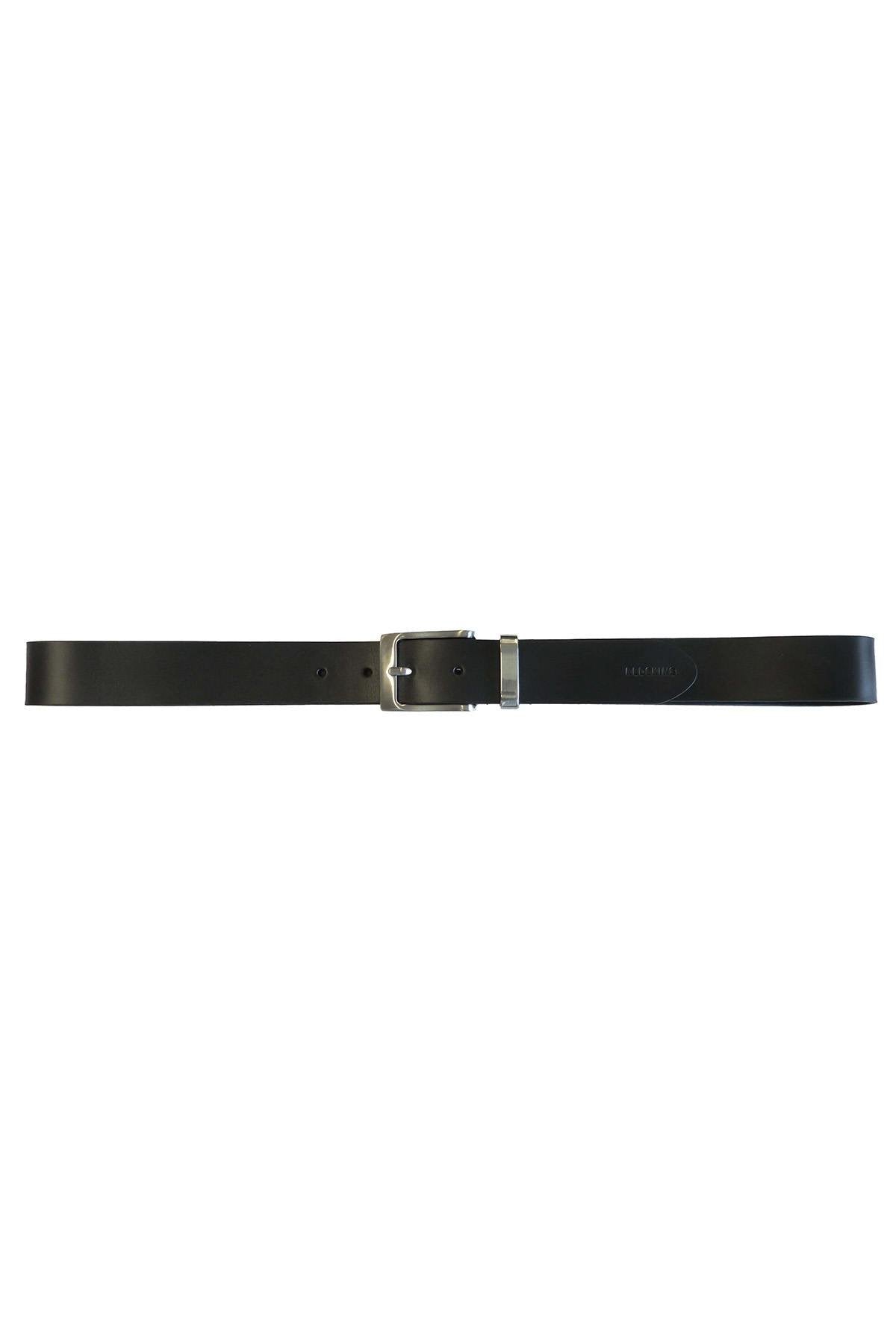 Black leather belt for men - Image n°1