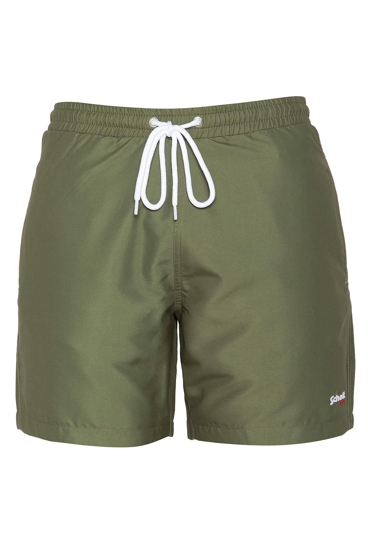 Khaki shorts with drawstrings - Image n°1