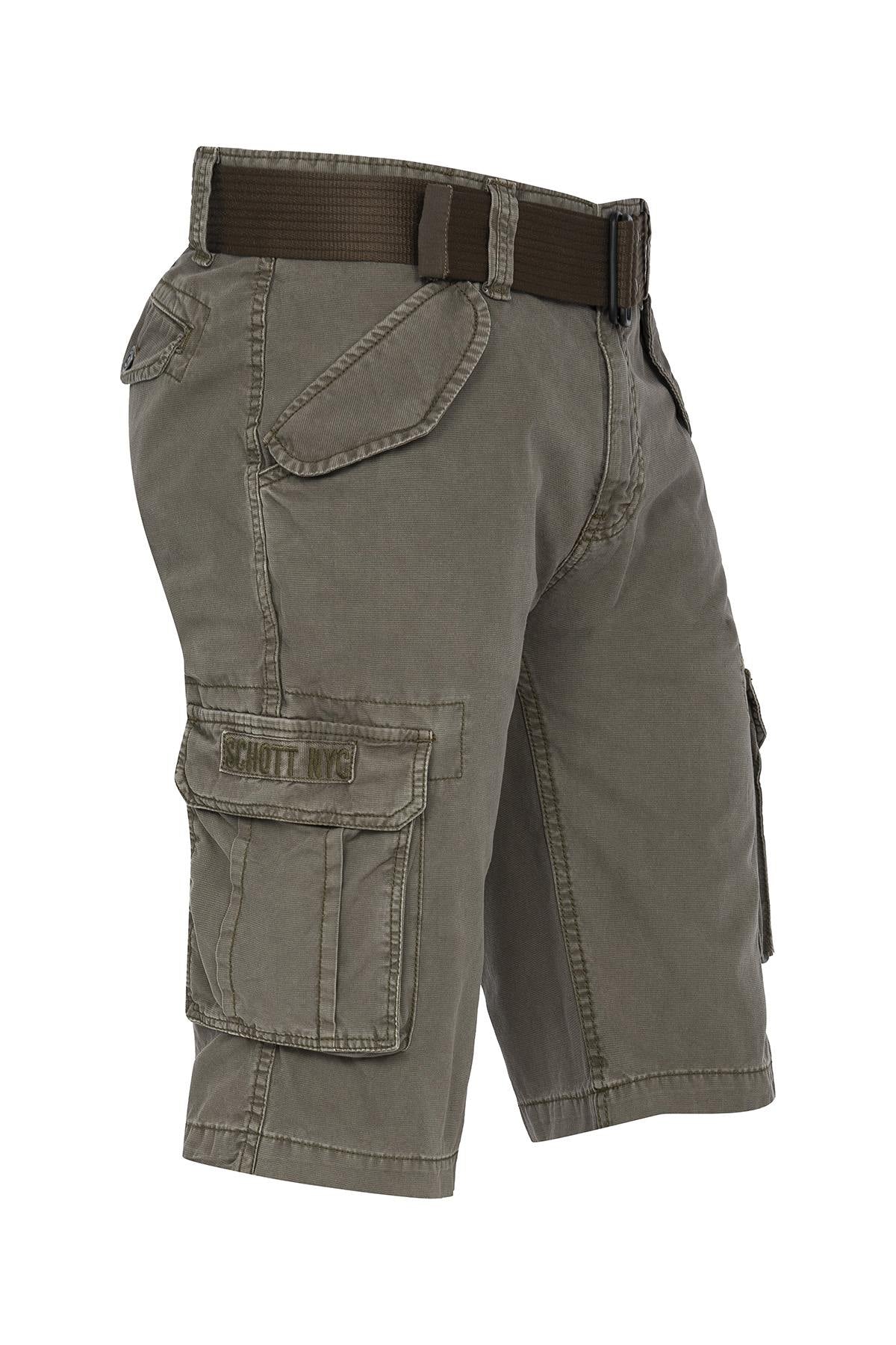 Olive-colored army Bermuda shorts - Image n°2