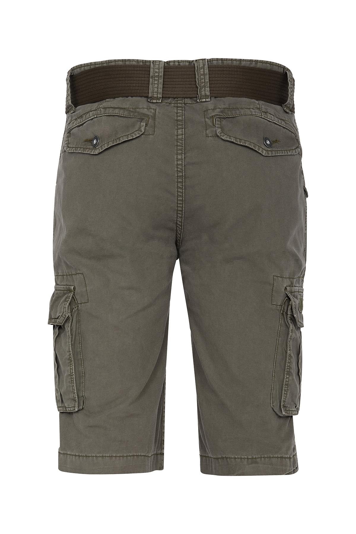 Olive-colored army Bermuda shorts - Image n°3