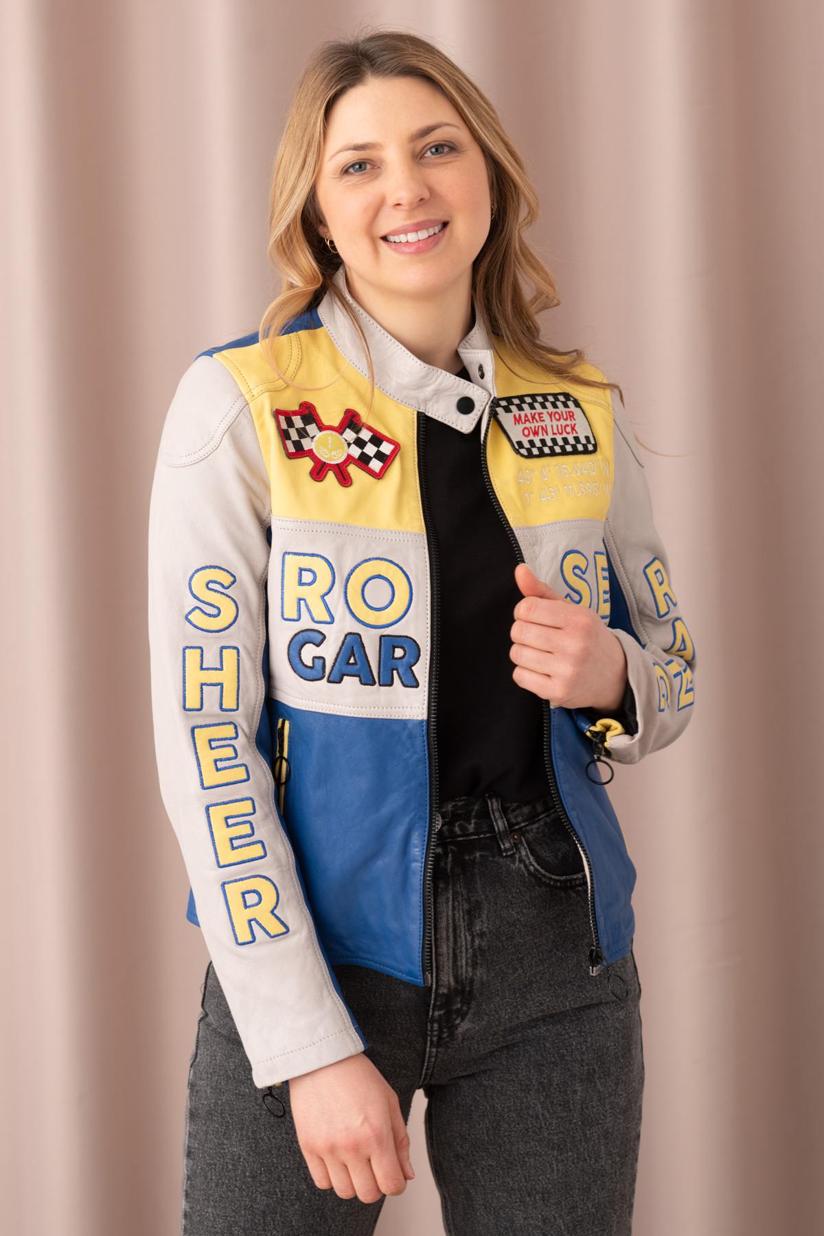 Women's racing leather jacket - Image n°1