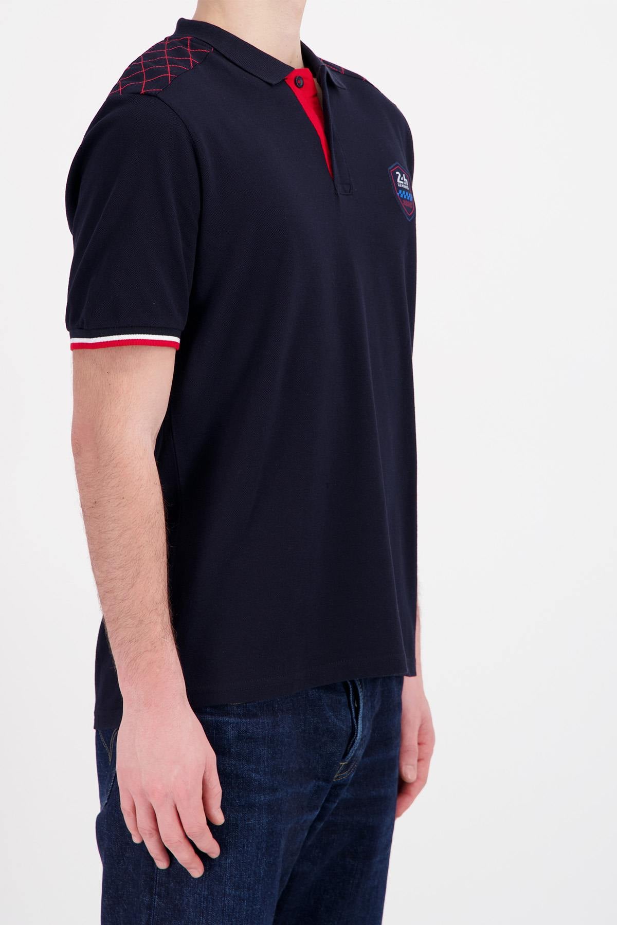 Navy blue cotton polo shirt from the 24h of Le Mans - Image n°5