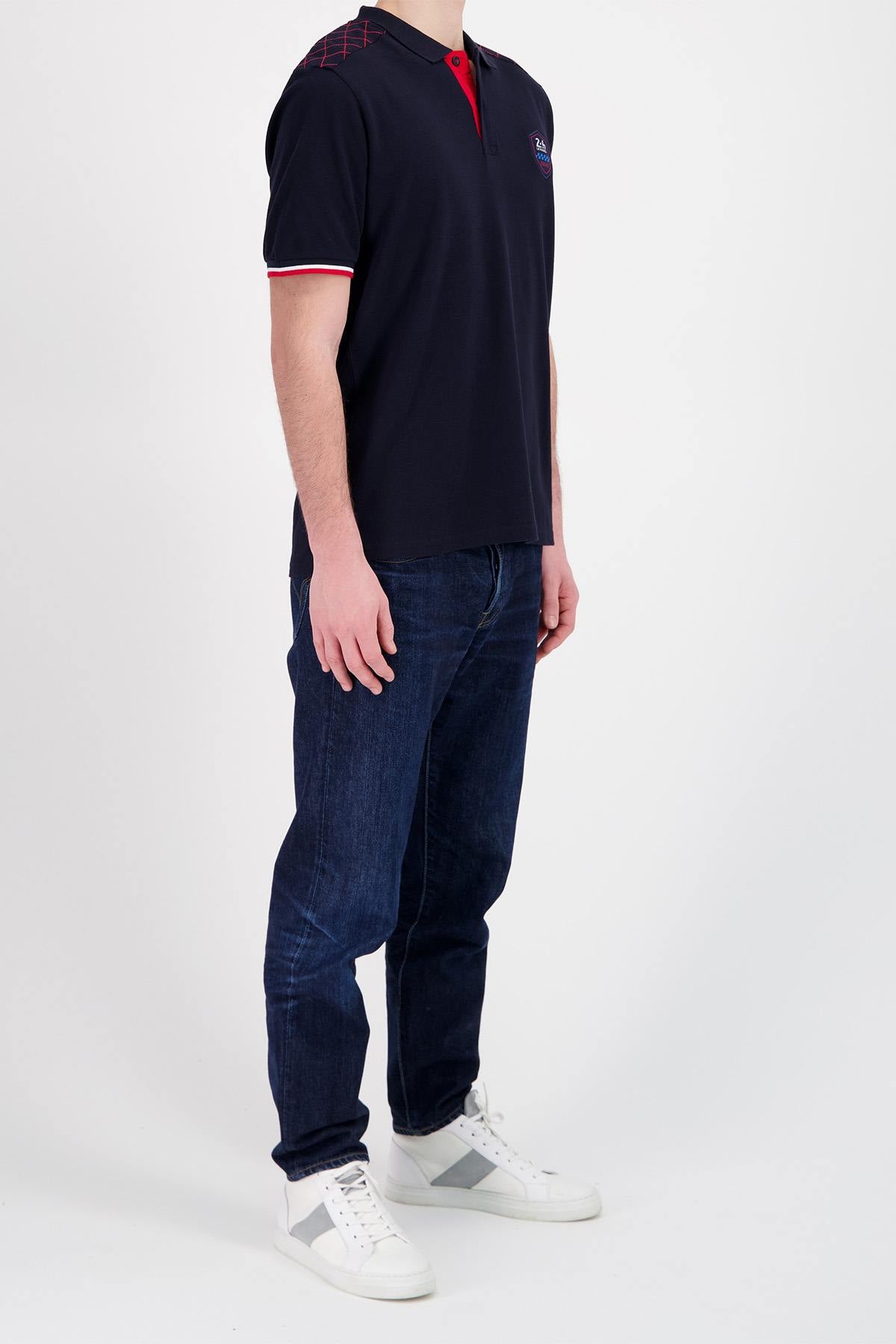 Navy blue cotton polo shirt from the 24h of Le Mans - Image n°3