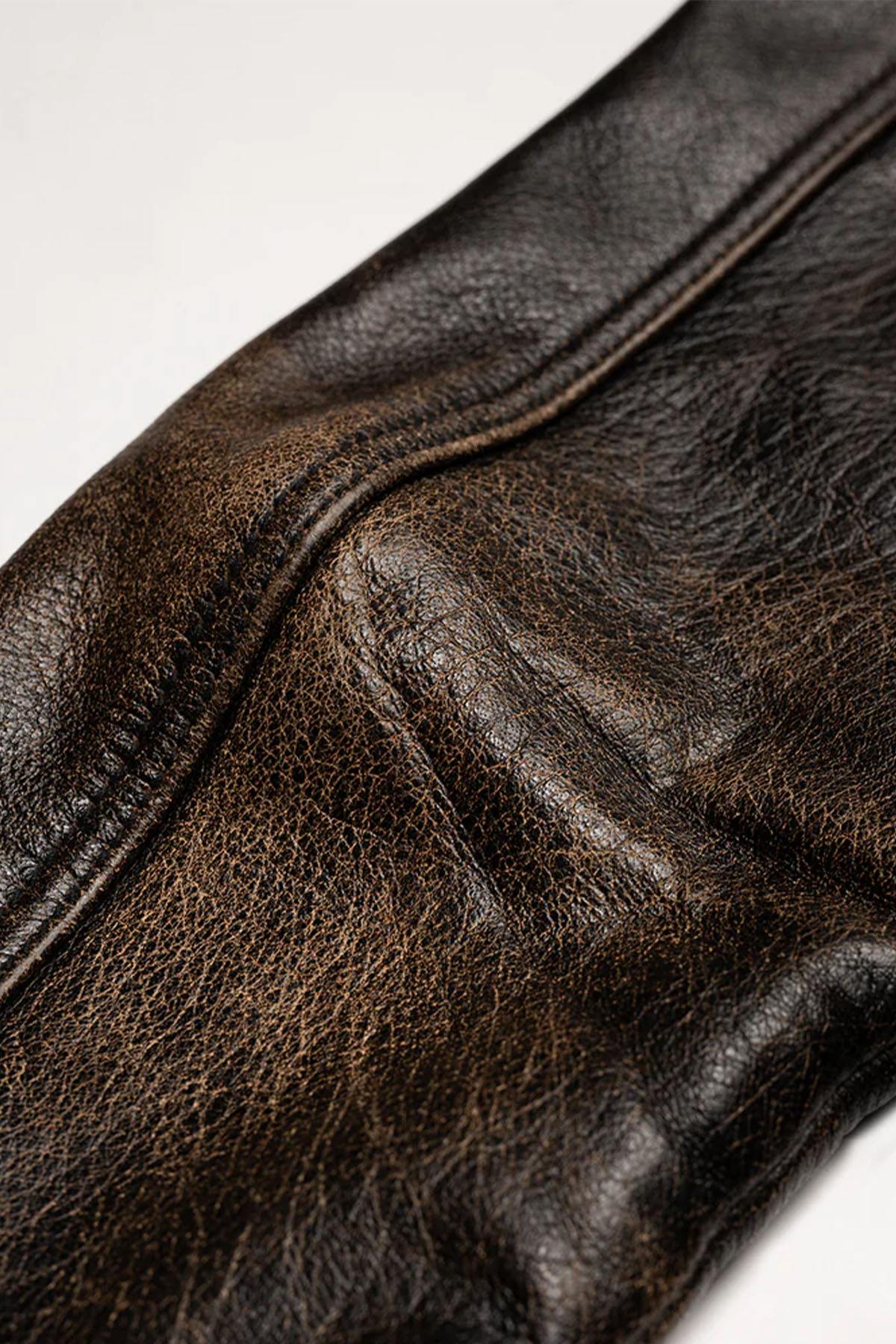 Aged-look buffalo leather jacket - Image n°2