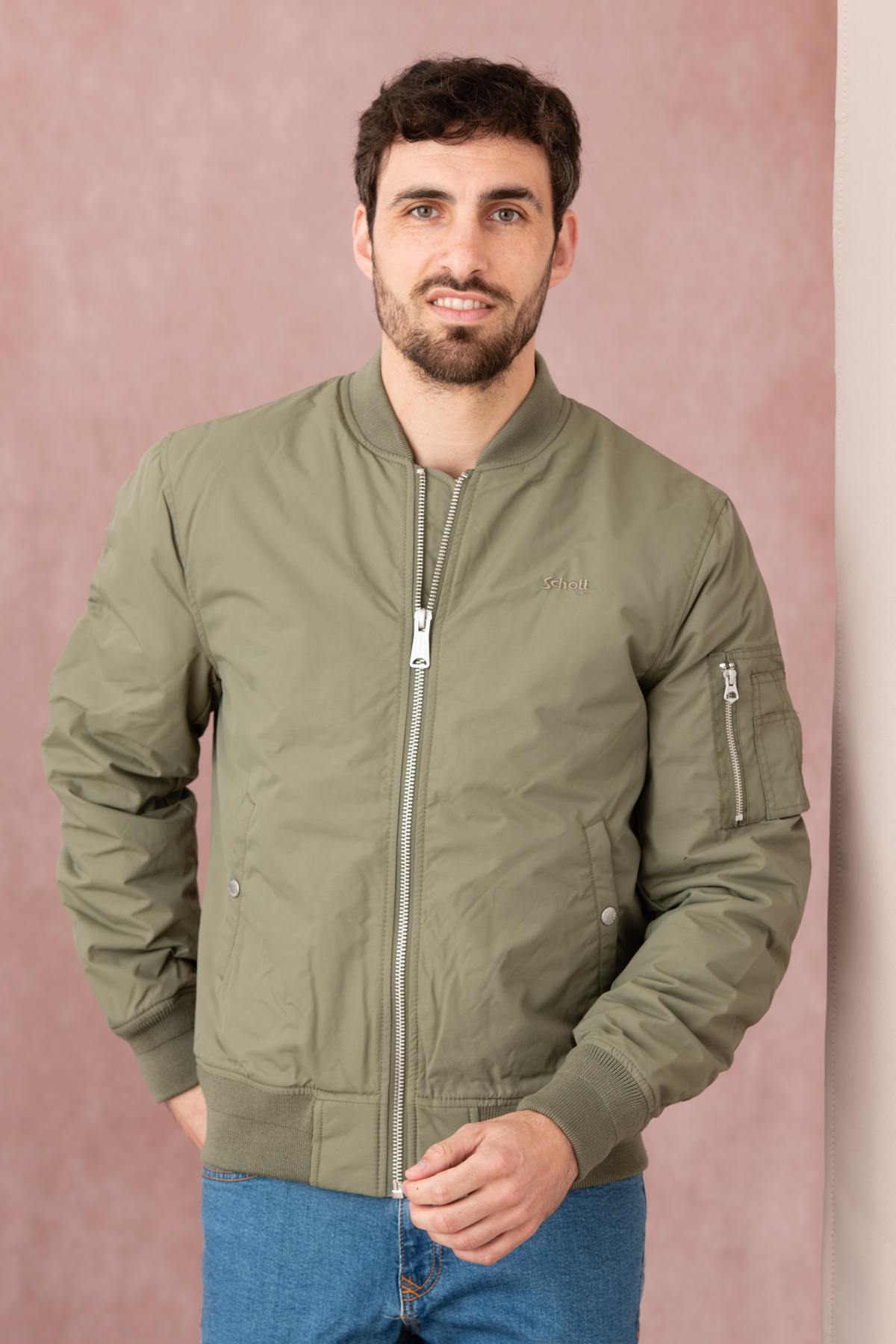 Sage khaki nylon bomber jacket - Image n°5