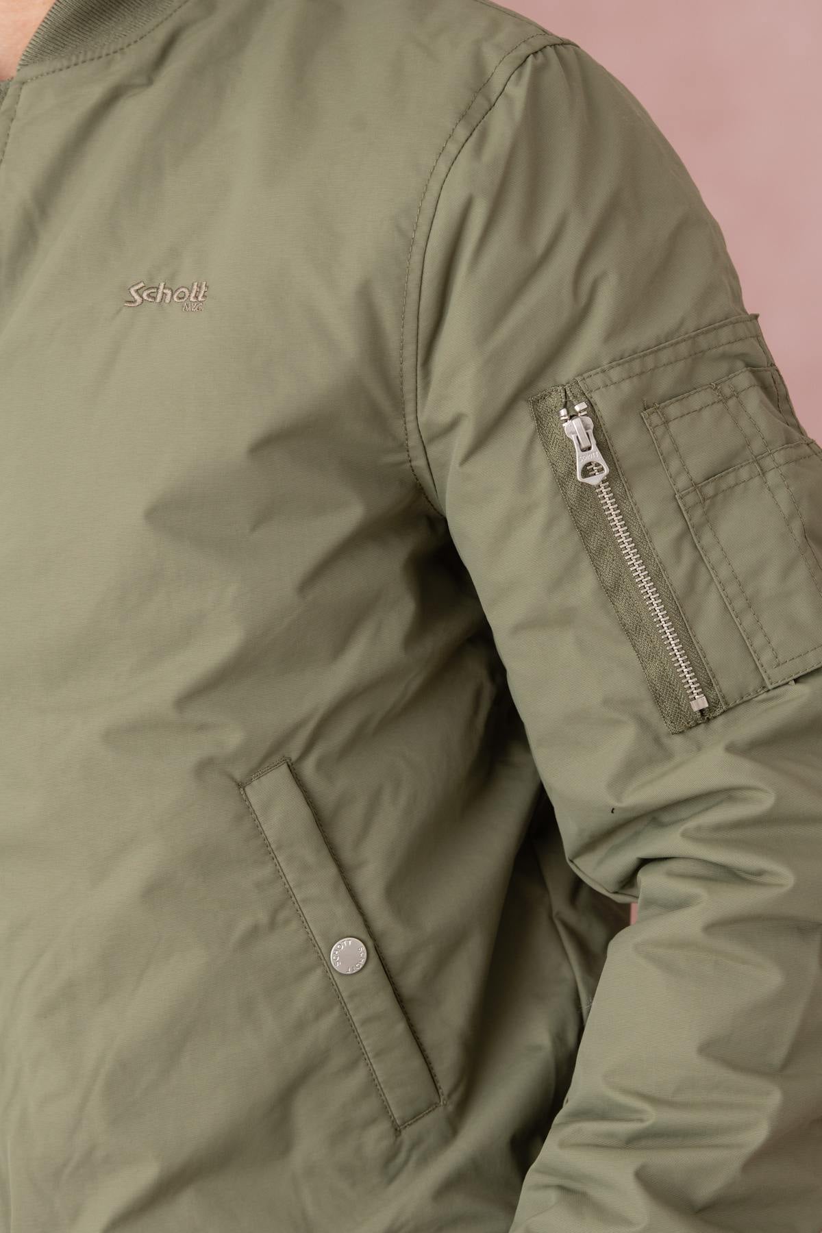 Sage khaki nylon bomber jacket - Image n°4