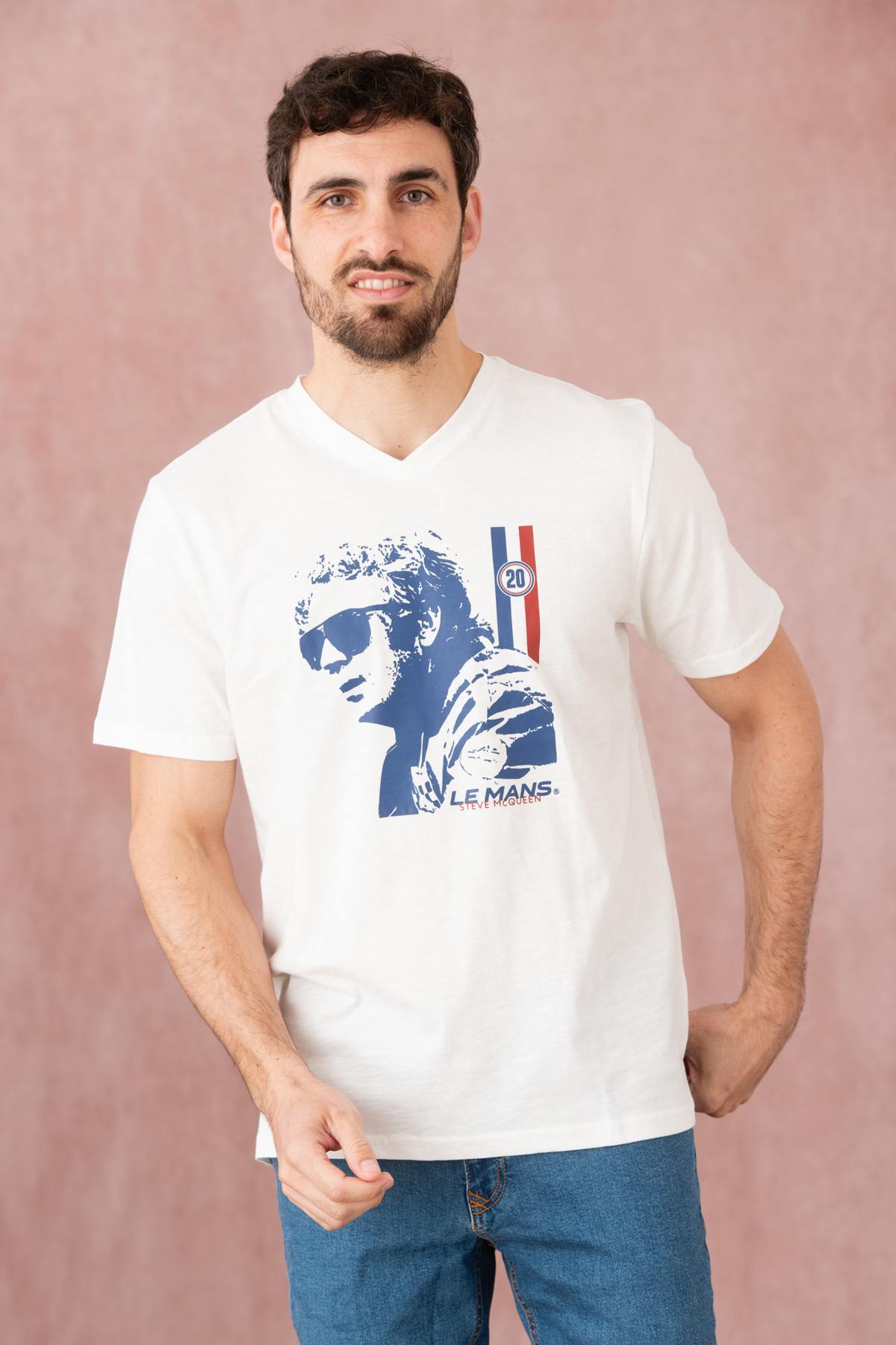 Ecru t-shirt with Steve MCQueen print - Image n°1