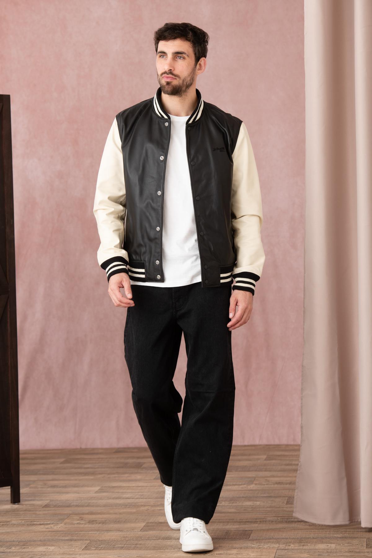 Teddy in two-tone black and off-white leather - Image n°11