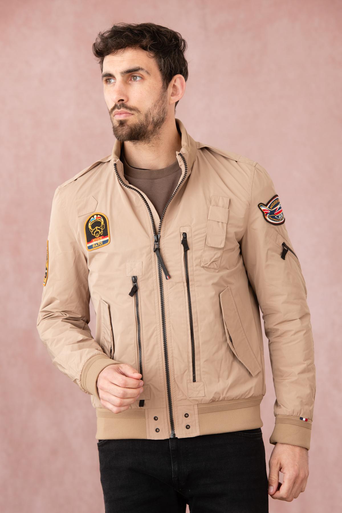 Sand-colored textile bomber from the Patrouille de France - Image n°6