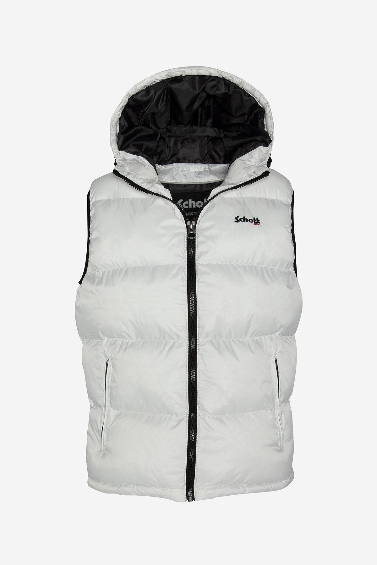 White nylon sleeveless down jacket - Image n°6