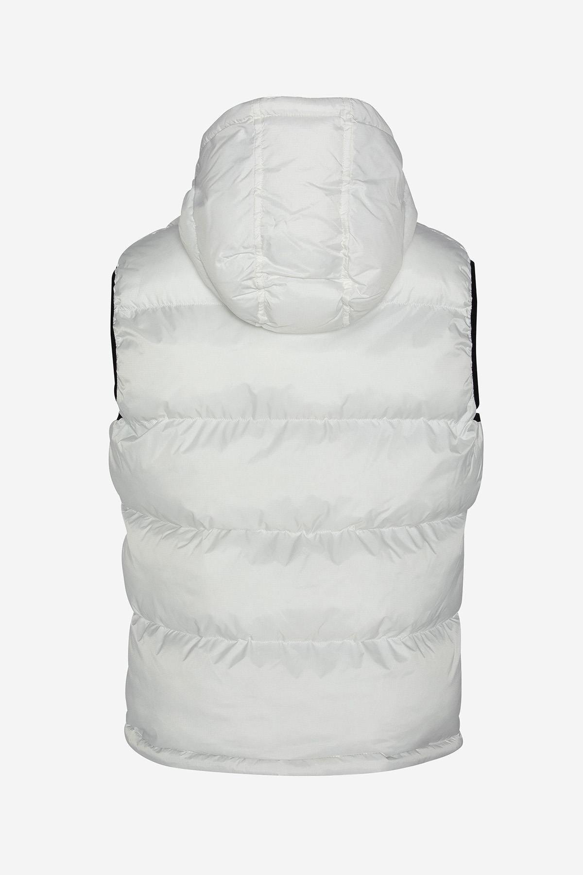 White nylon sleeveless down jacket - Image n°7