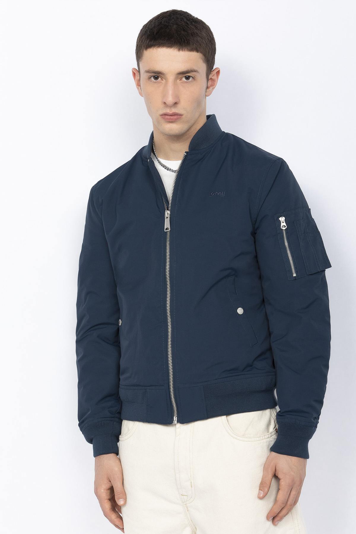 Blue nylon bomber jacket - Image n°8