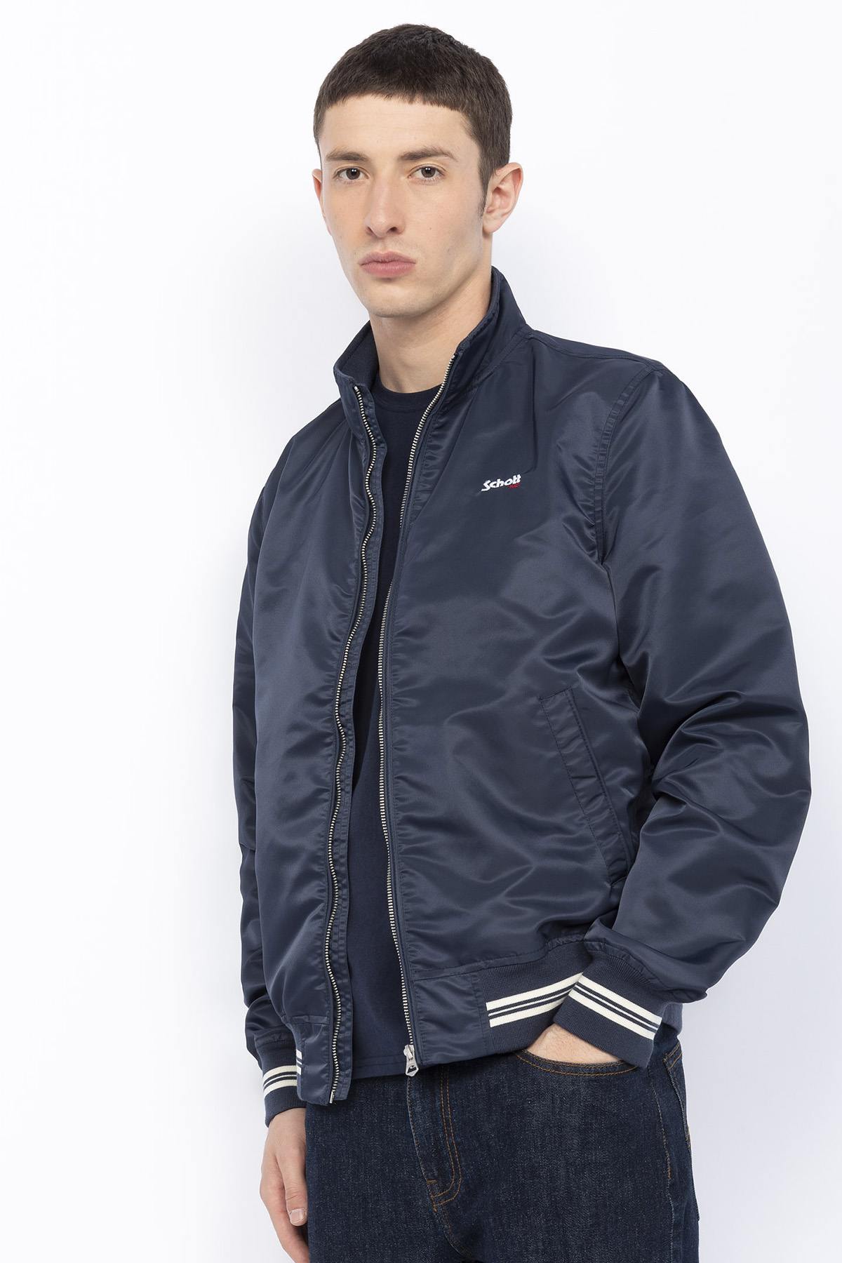 Nylon jacket with ribbed edges and sleeves - Image n°3