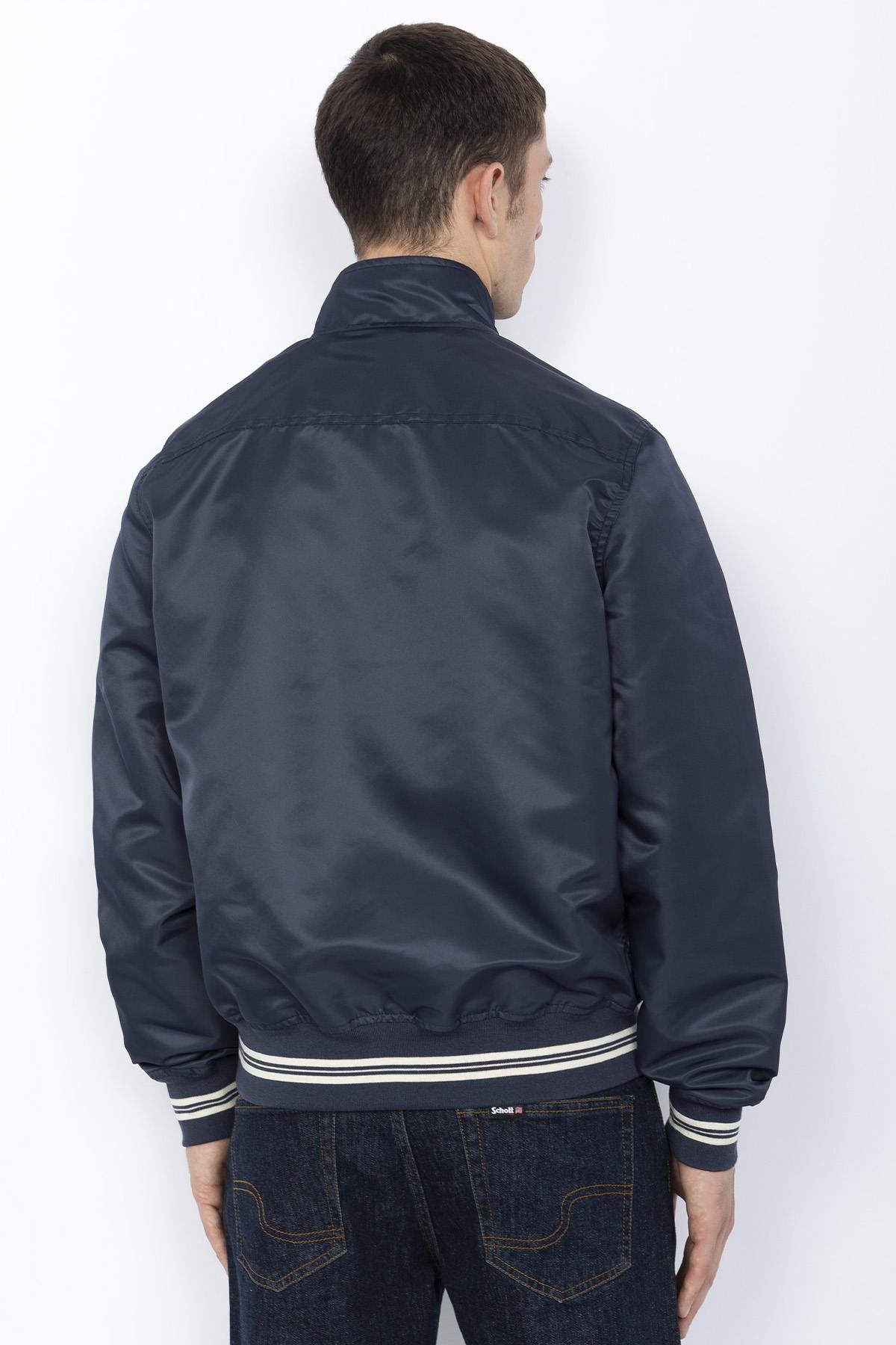 Nylon jacket with ribbed edges and sleeves - Image n°4