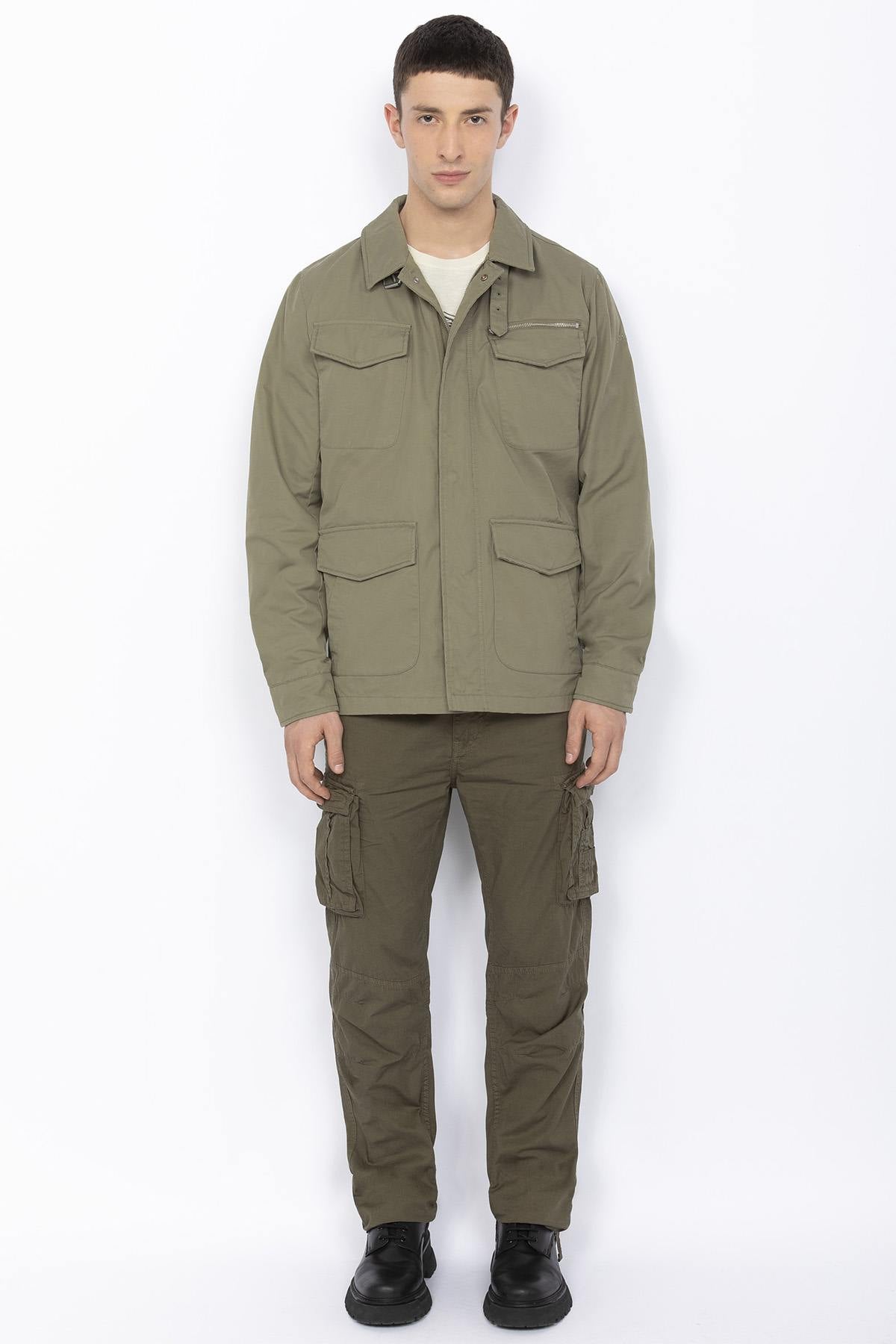 Sage khaki military jacket - Image n°2