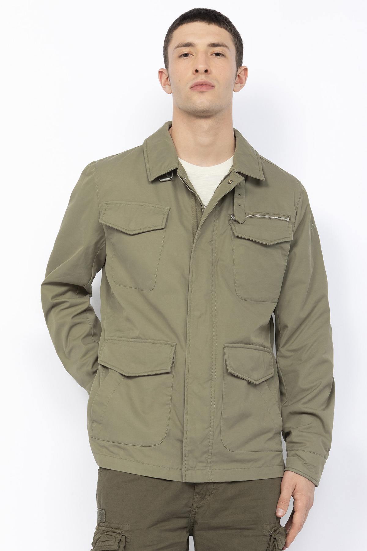 Sage khaki military jacket - Image n°1