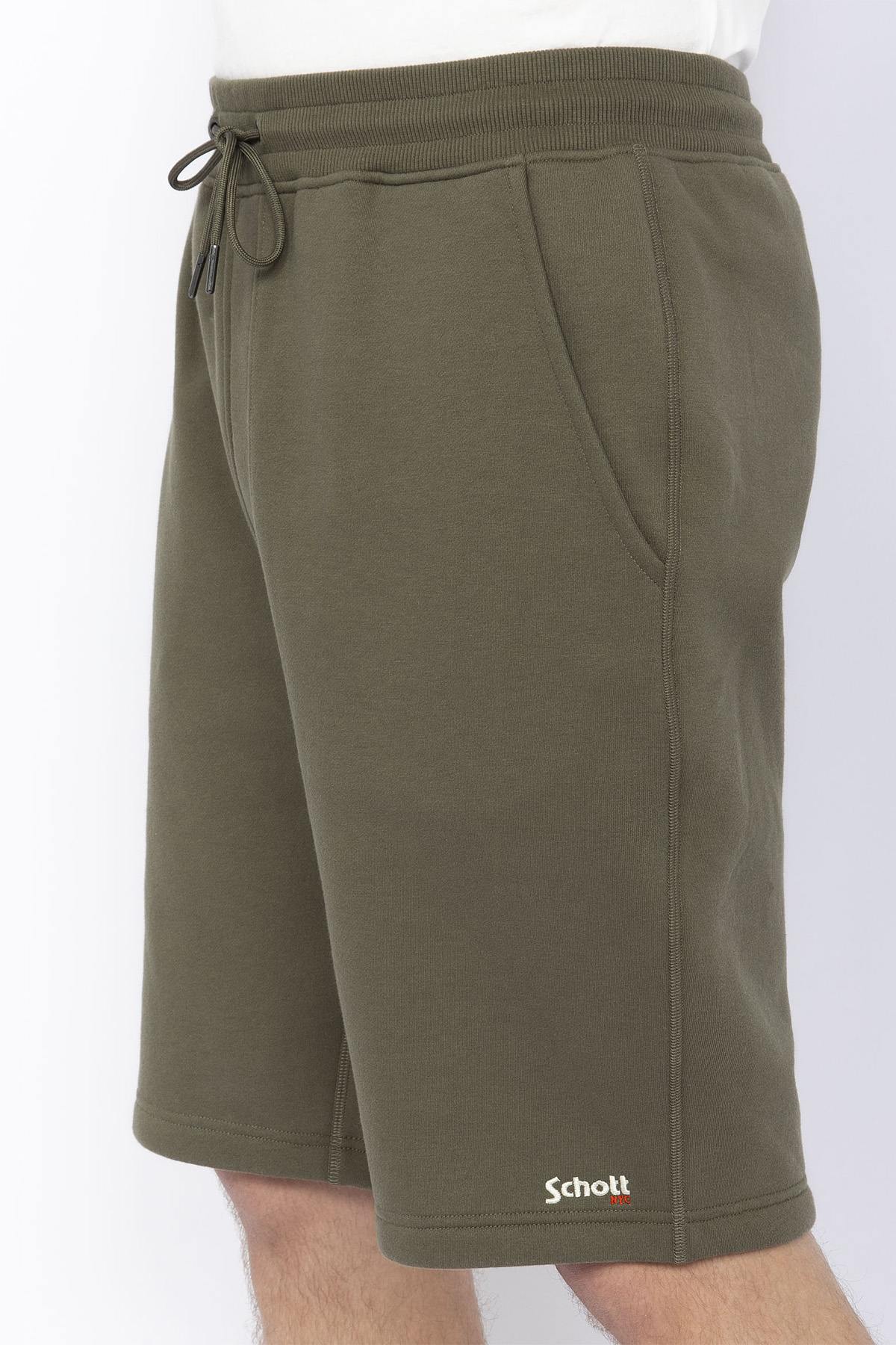 Casual shorts in sage khaki color - Image n°7