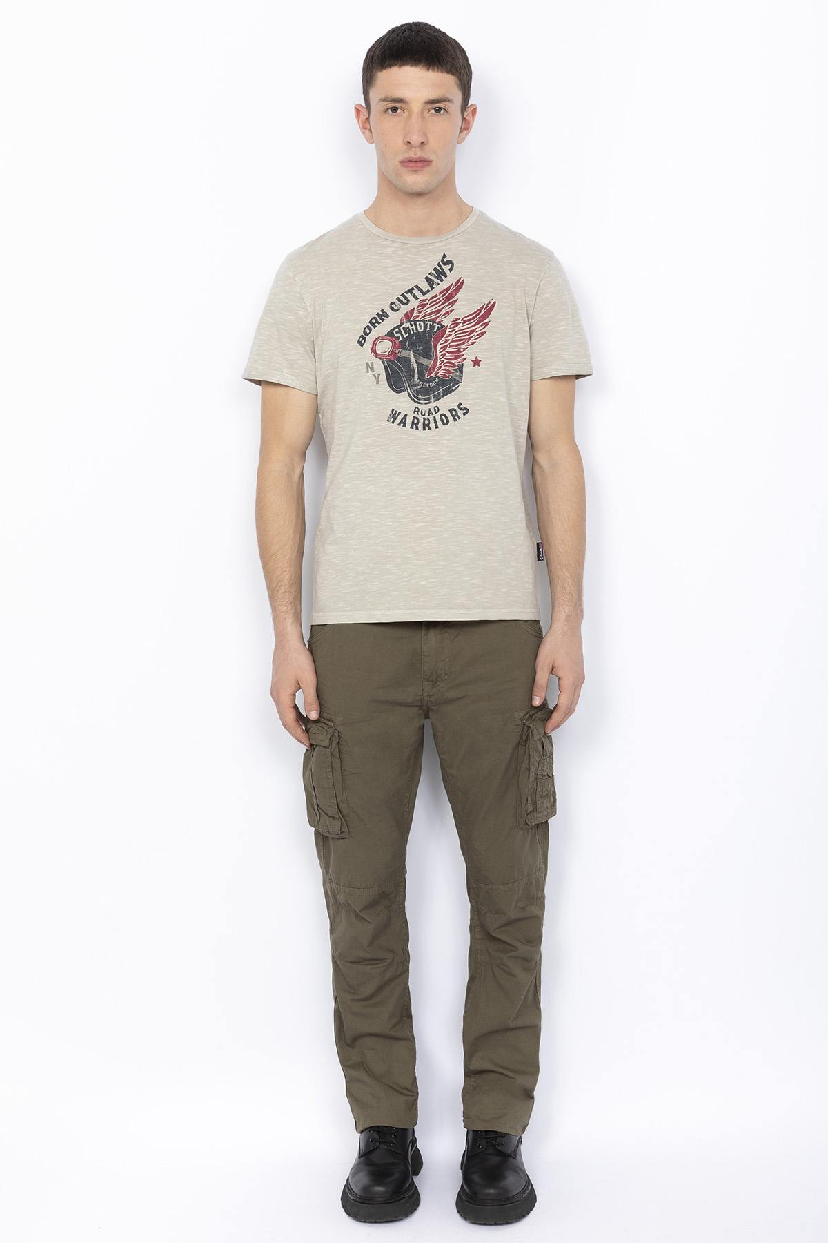 Vintage style cement colored t-shirt - Image n°3