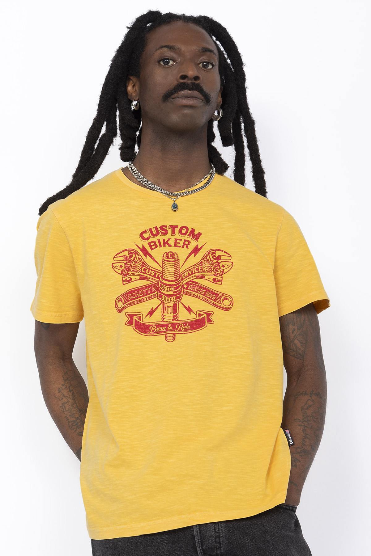 Yellow and red vintage style t-shirt - Image n°1