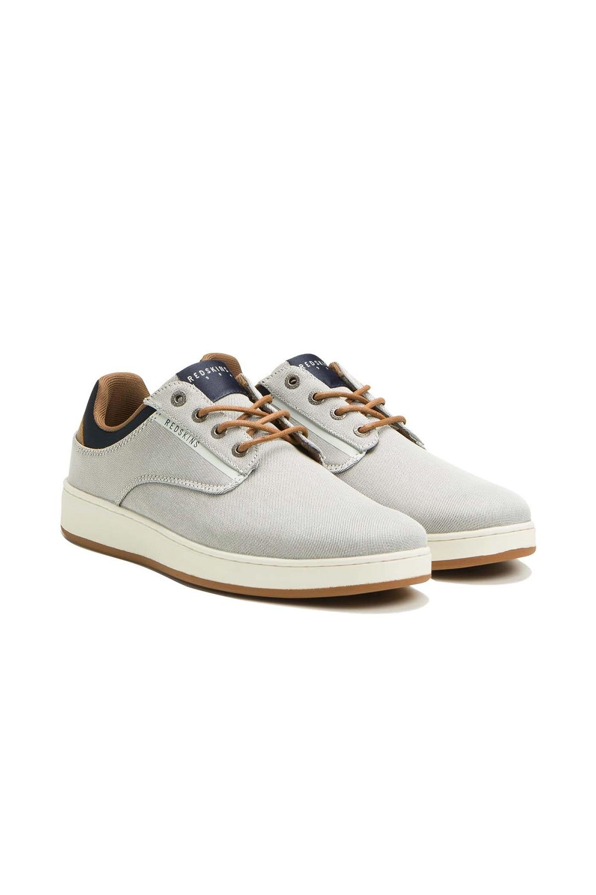 Gray and navy textile shoes - Image n°2