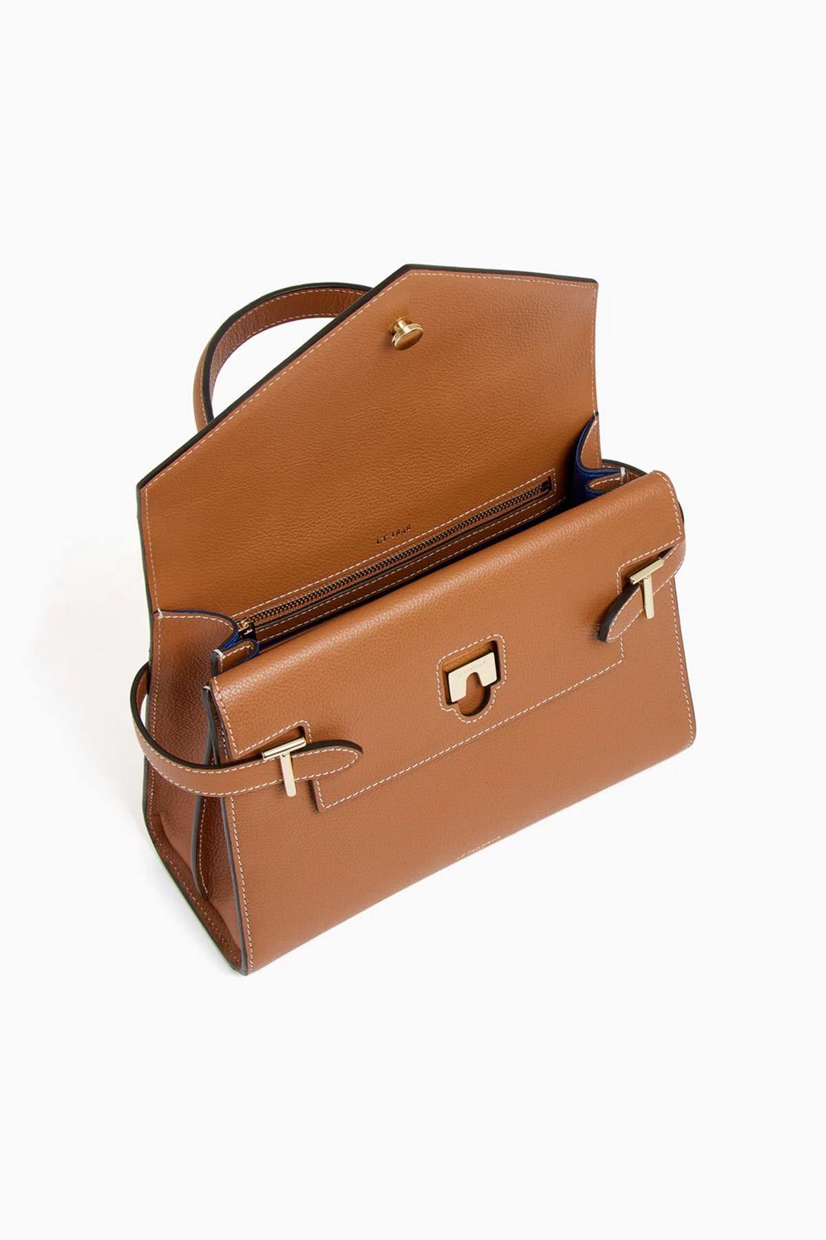 Elegant tan leather handbag for women - Image n°6