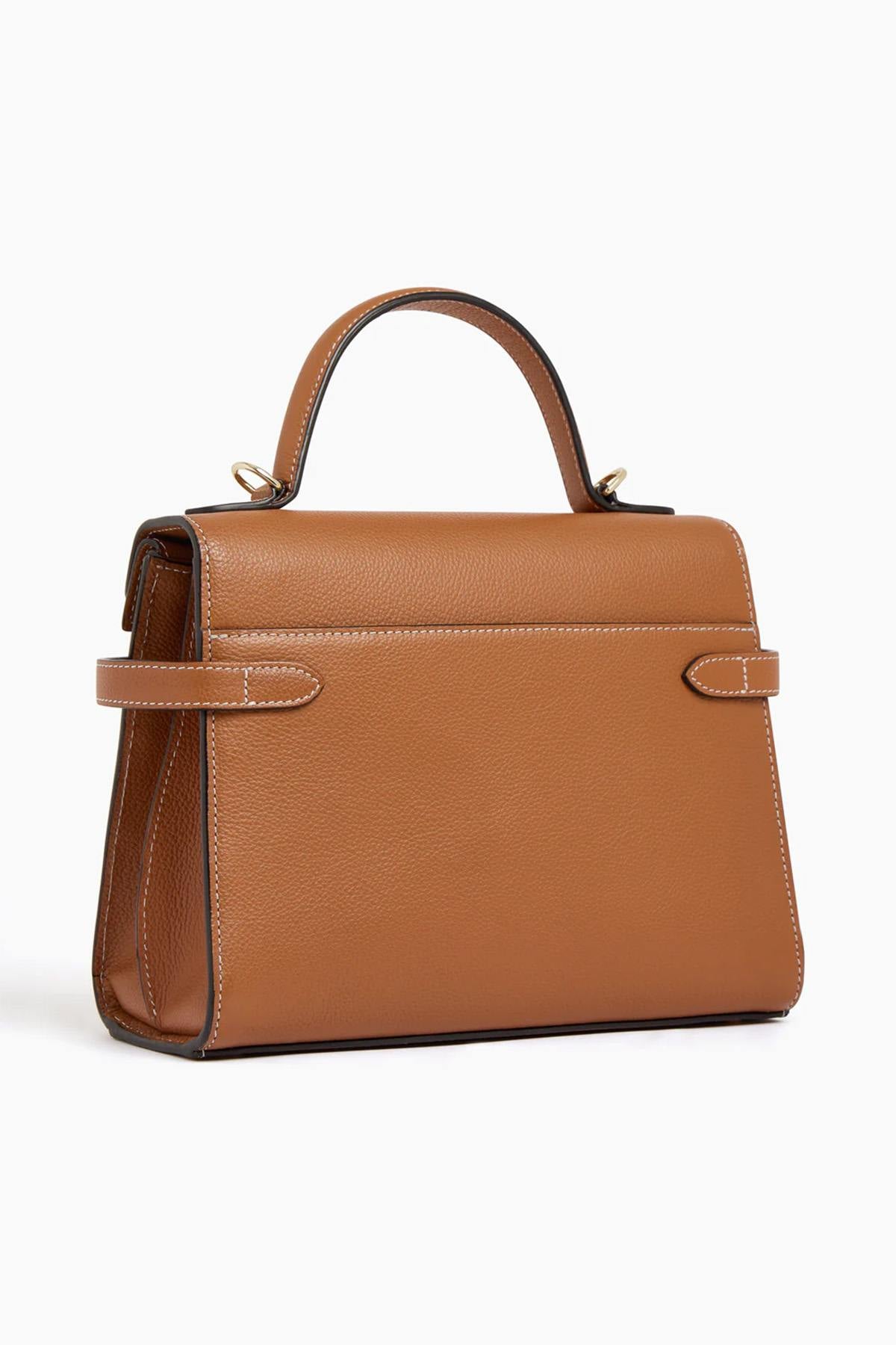 Elegant tan leather handbag for women - Image n°4