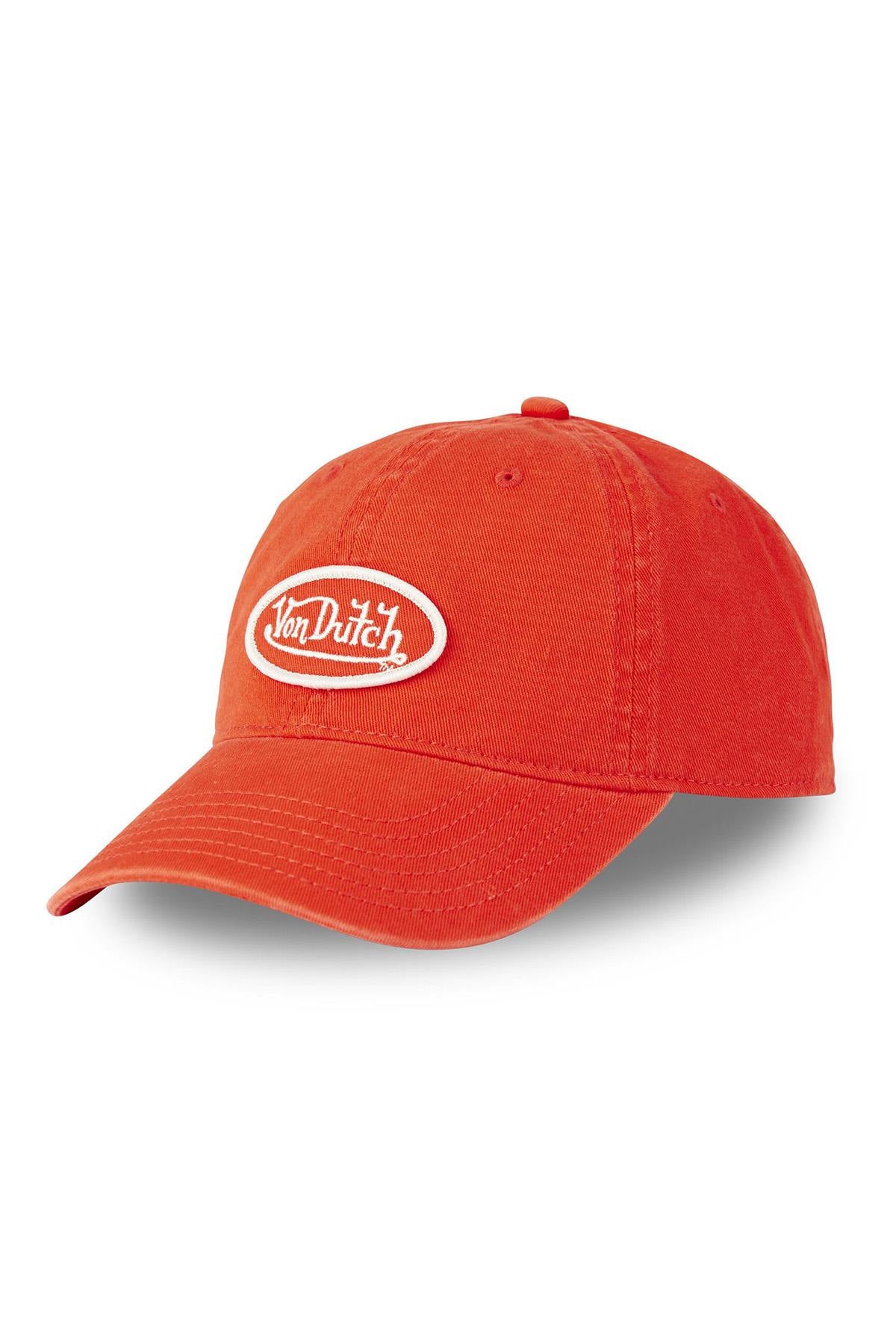 Orange cotton cap with white logo - Image n°1