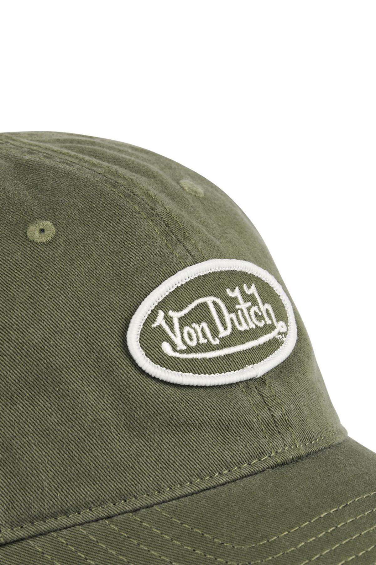 Khaki cotton cap with white logo - Image n°4