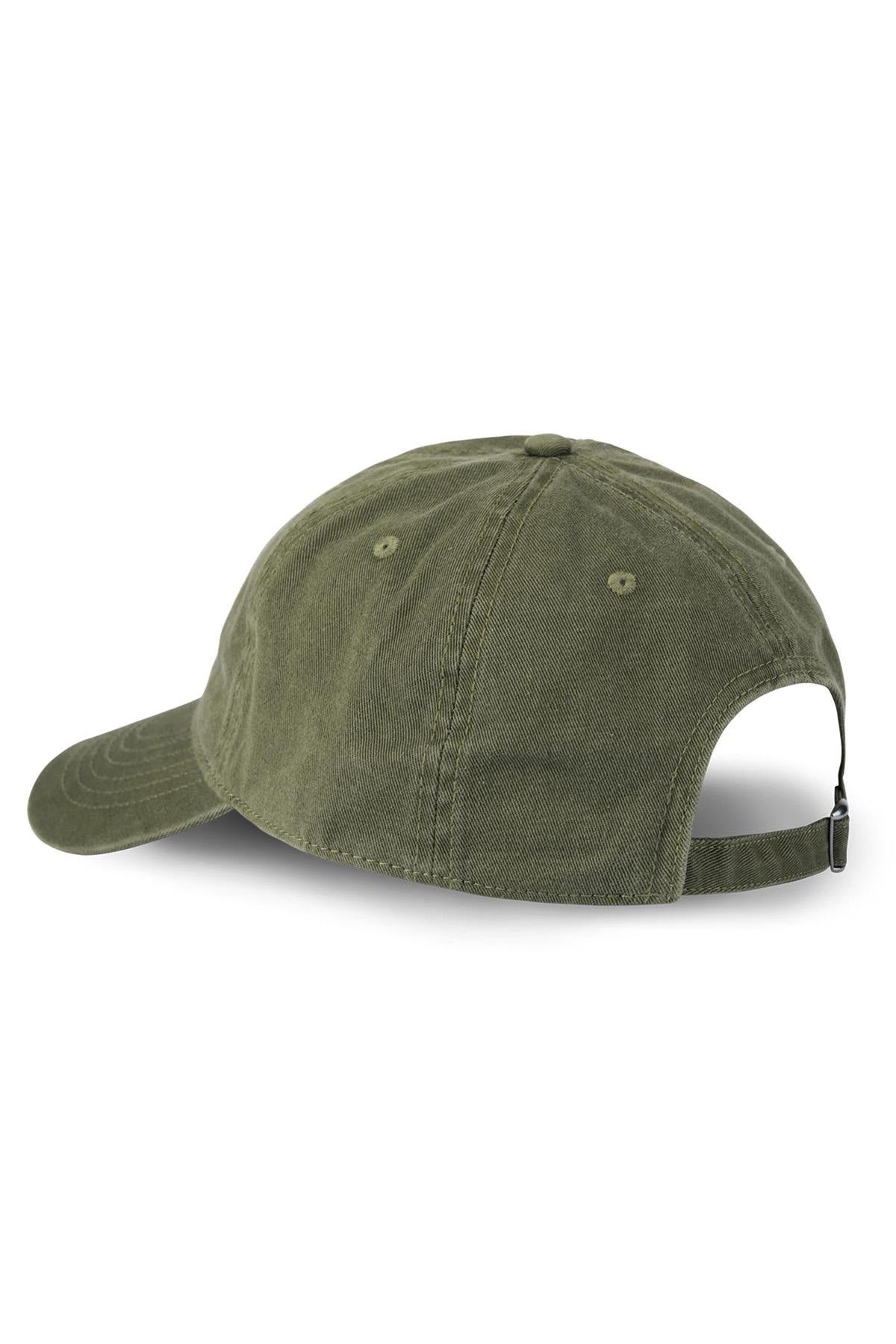 Khaki cotton cap with white logo - Image n°2