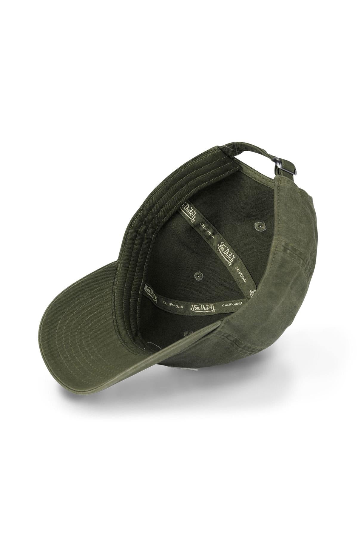 Khaki cotton cap with white logo - Image n°3