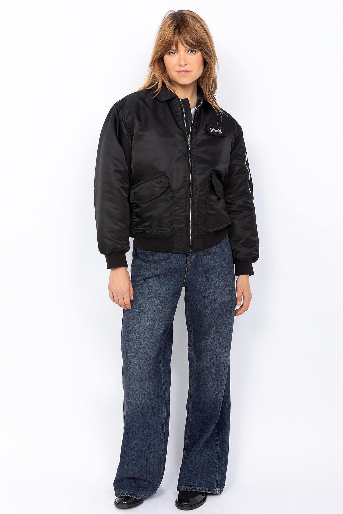 Black recycled nylon pilot jacket - Image n°7