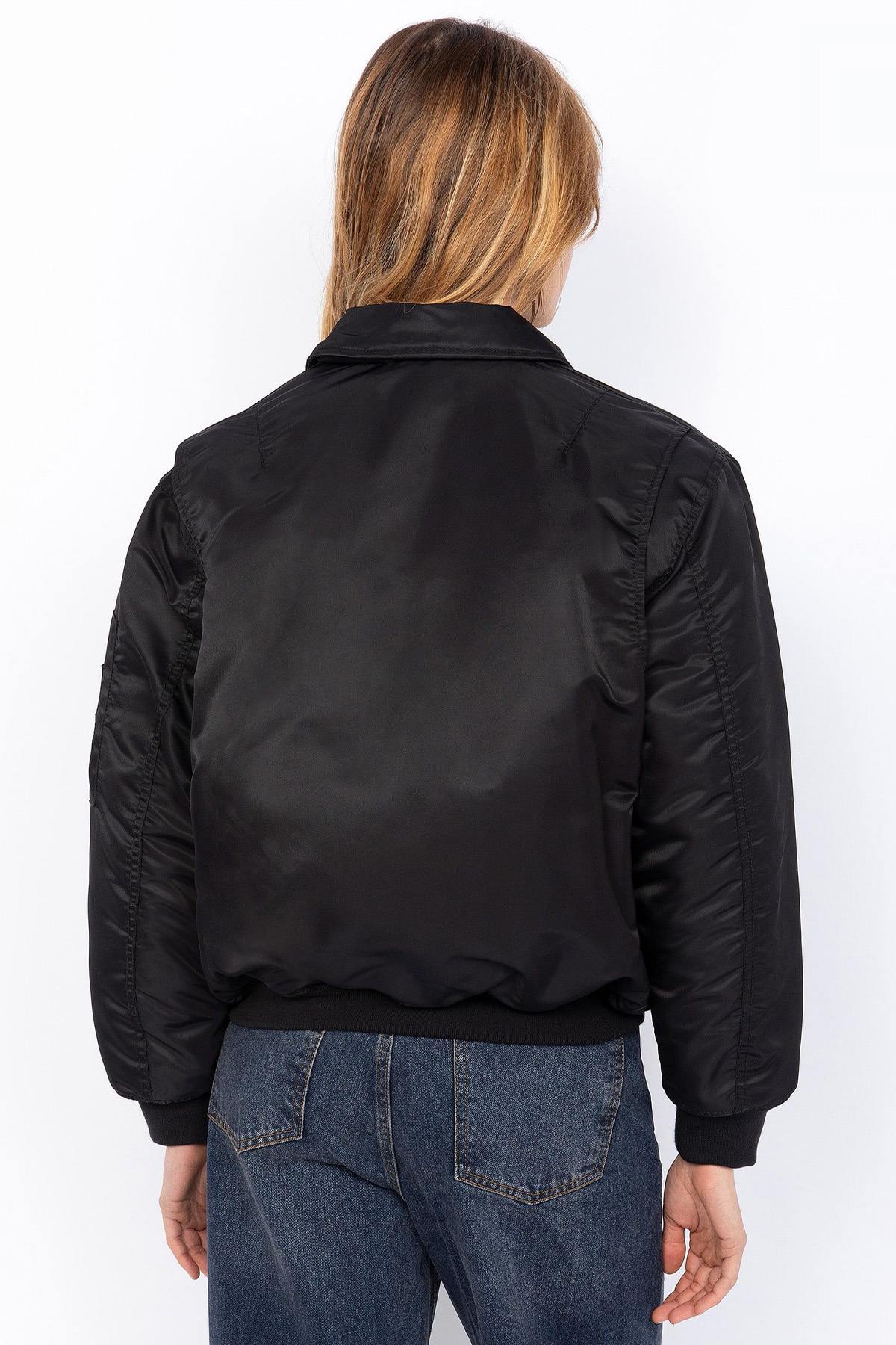 Black recycled nylon pilot jacket - Image n°4