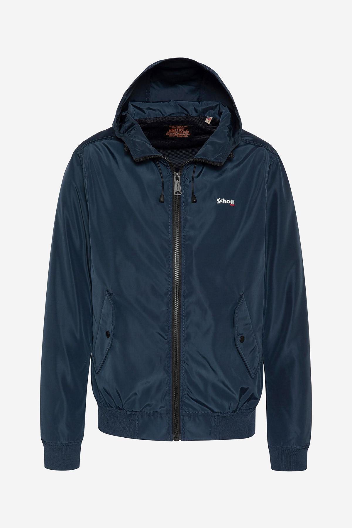 Ocean blue hooded windbreaker - Image n°1