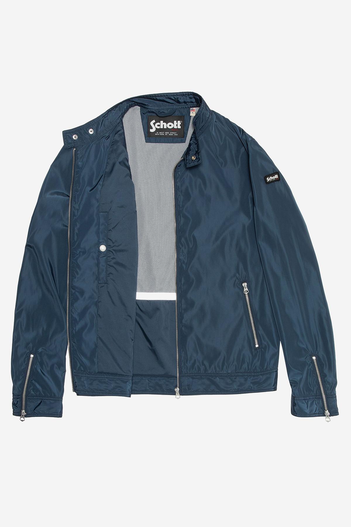 Ocean blue textile biker jacket - Image n°5