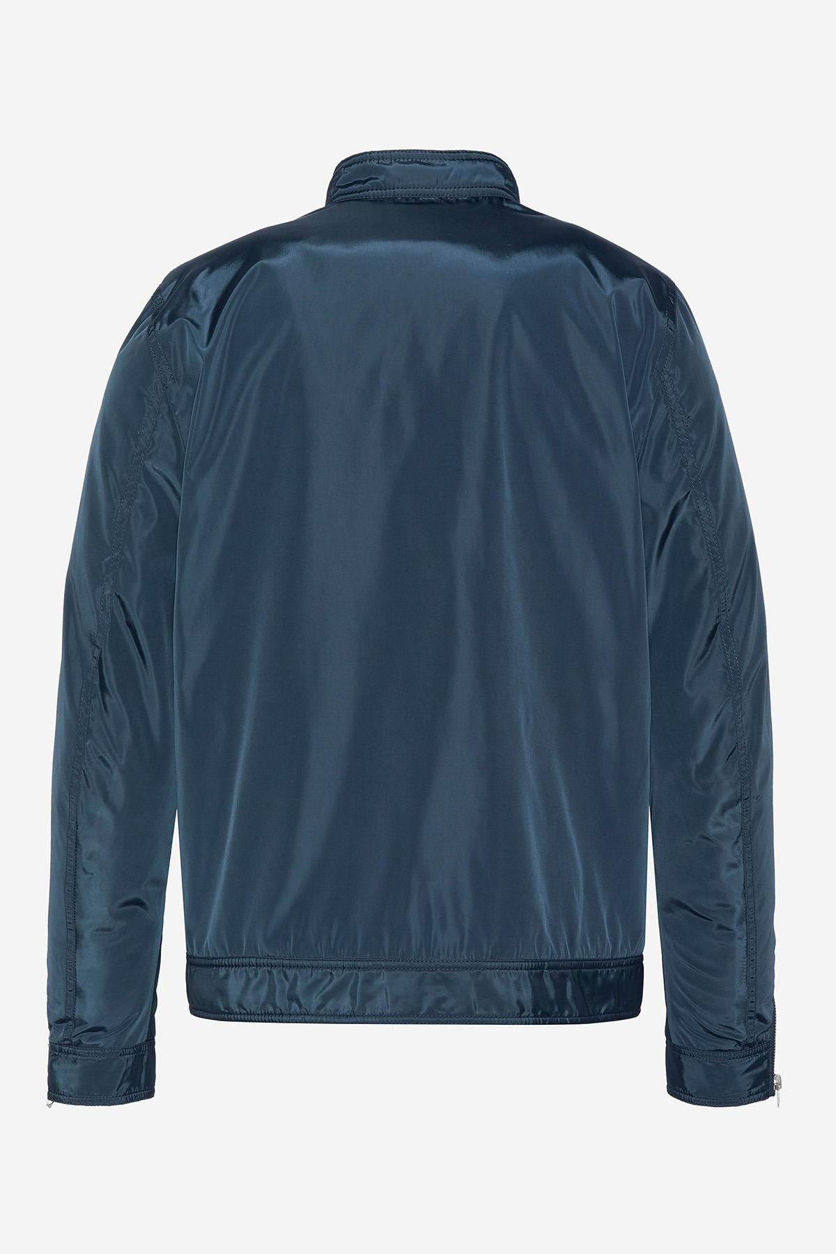 Ocean blue textile biker jacket - Image n°2