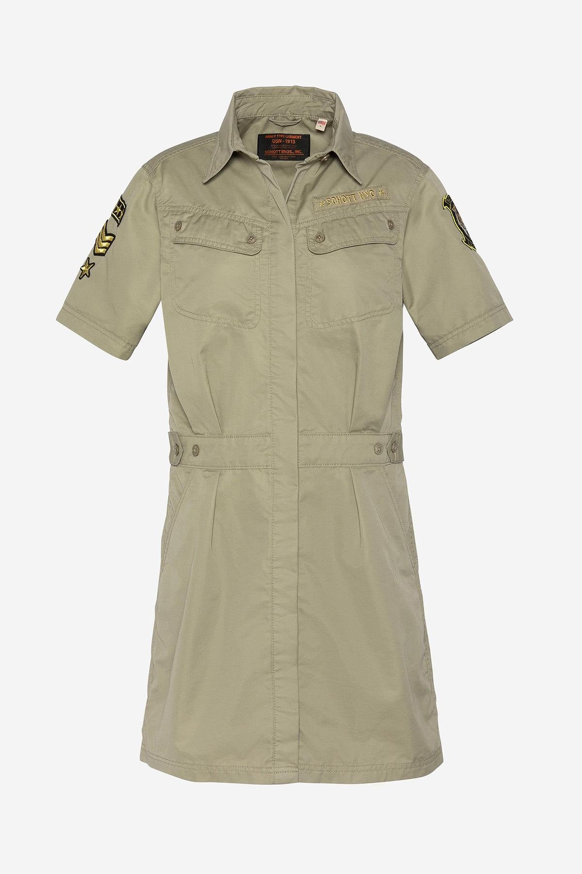 Army dress in sage khaki color - Image n°1