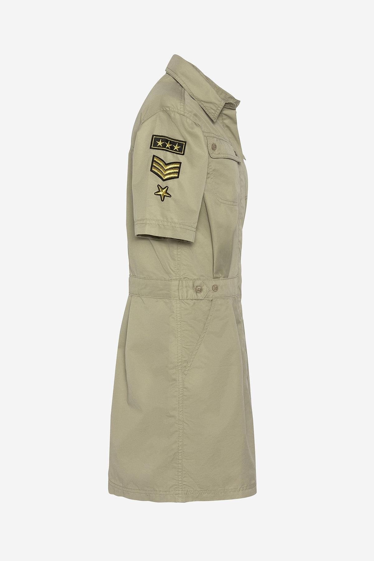 Army dress in sage khaki color - Image n°2