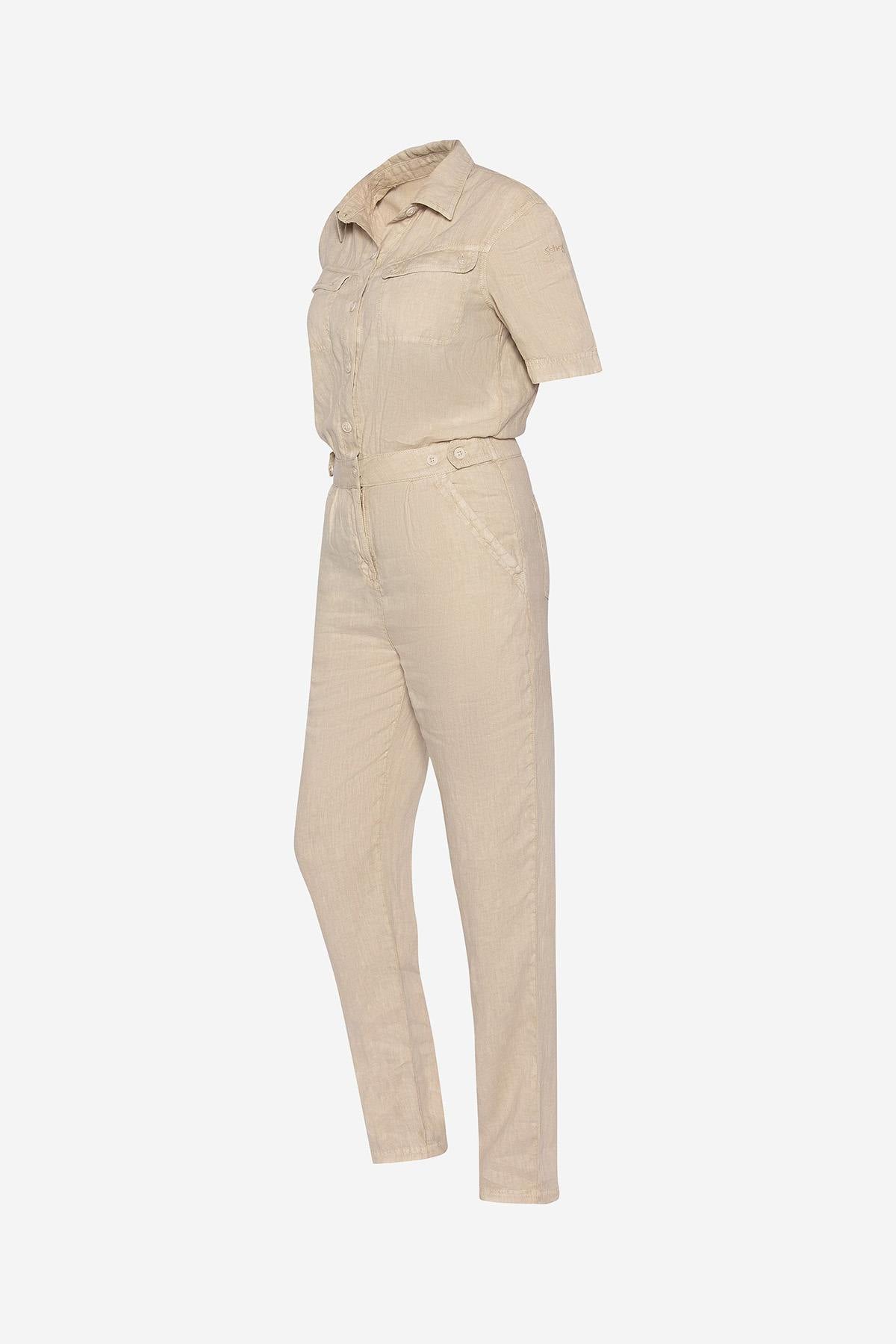 Short-sleeved linen jumpsuit - Image n°8