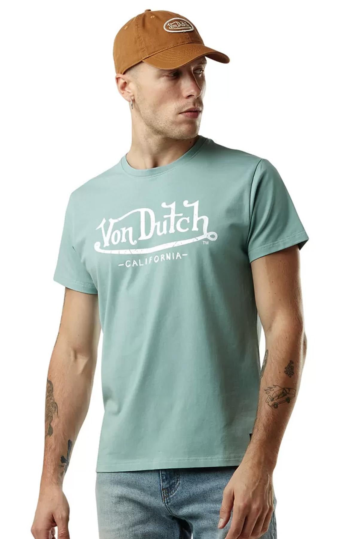 Turquoise cotton T-shirt - Image n°1