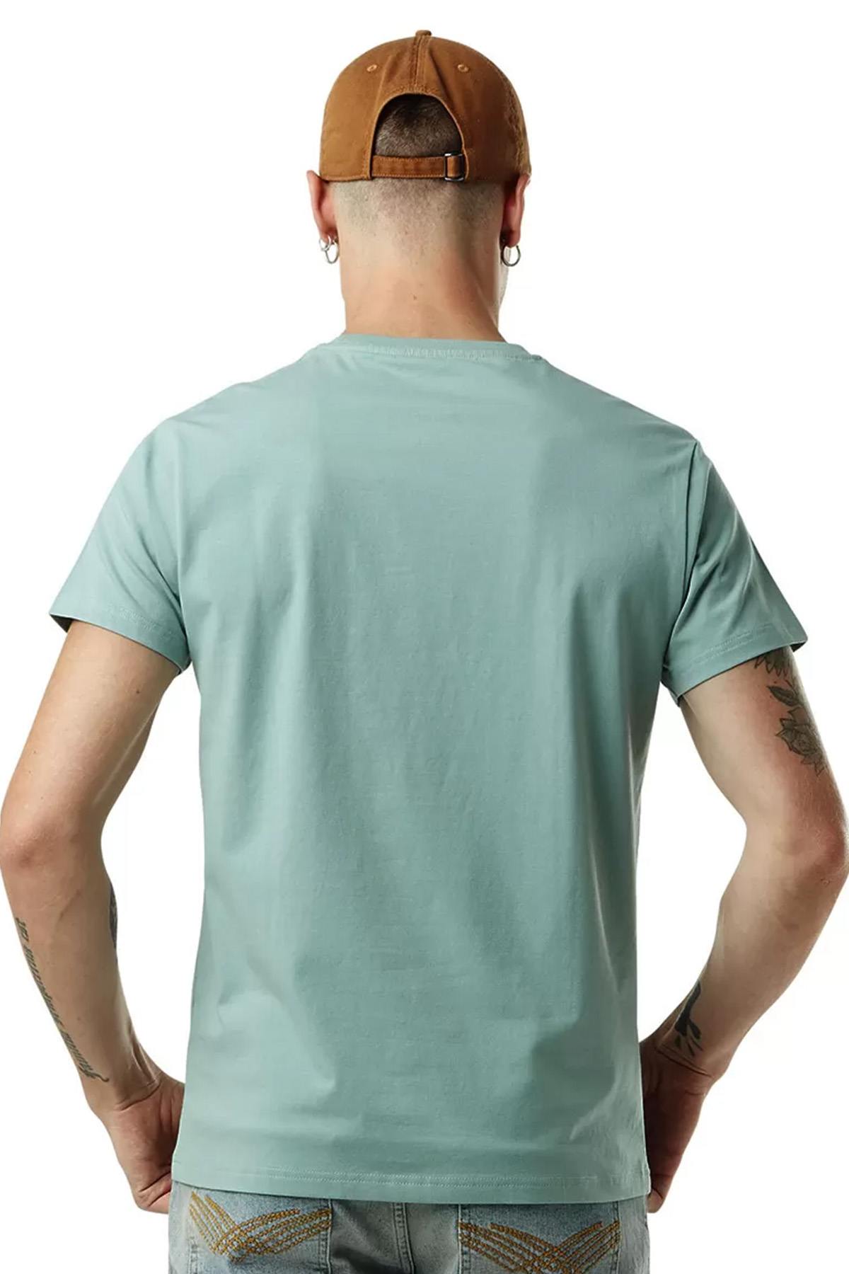 Turquoise cotton T-shirt - Image n°2