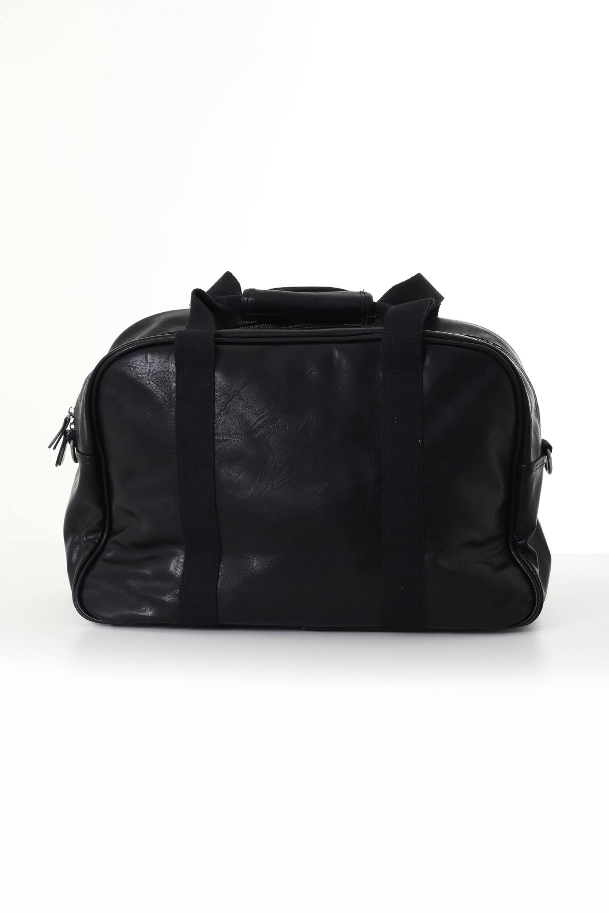 Black faux leather bag with patches - Image n°4