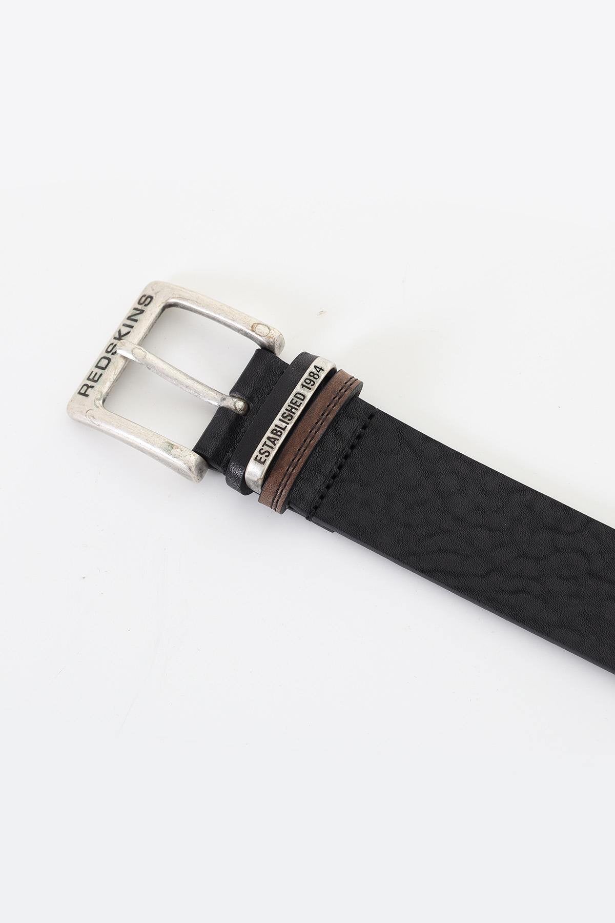 Black cowhide leather belt - Image n°3