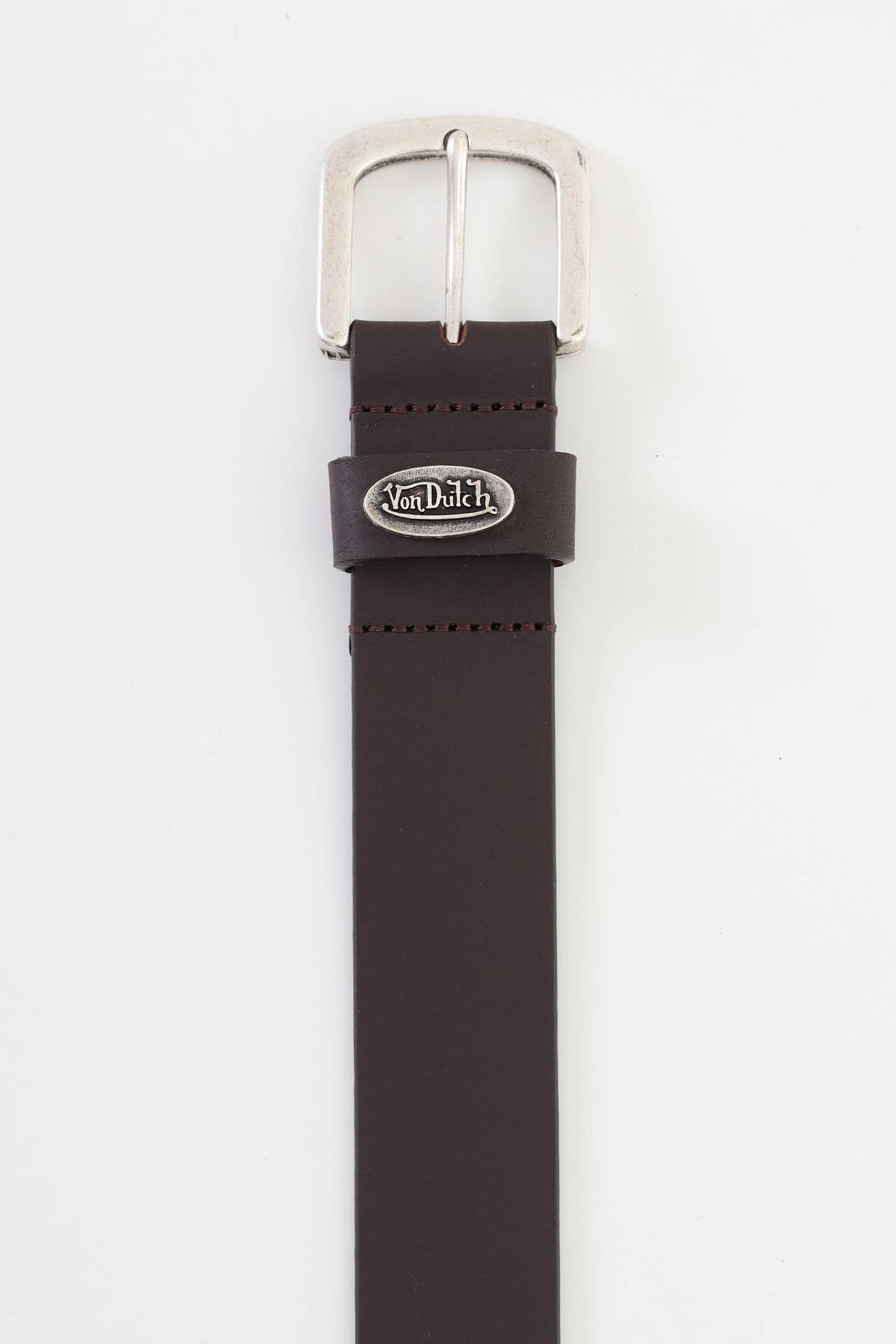 Brown buffalo leather belt - Image n°2