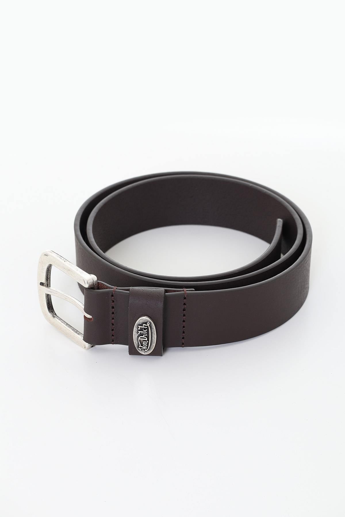 Brown buffalo leather belt - Image n°1