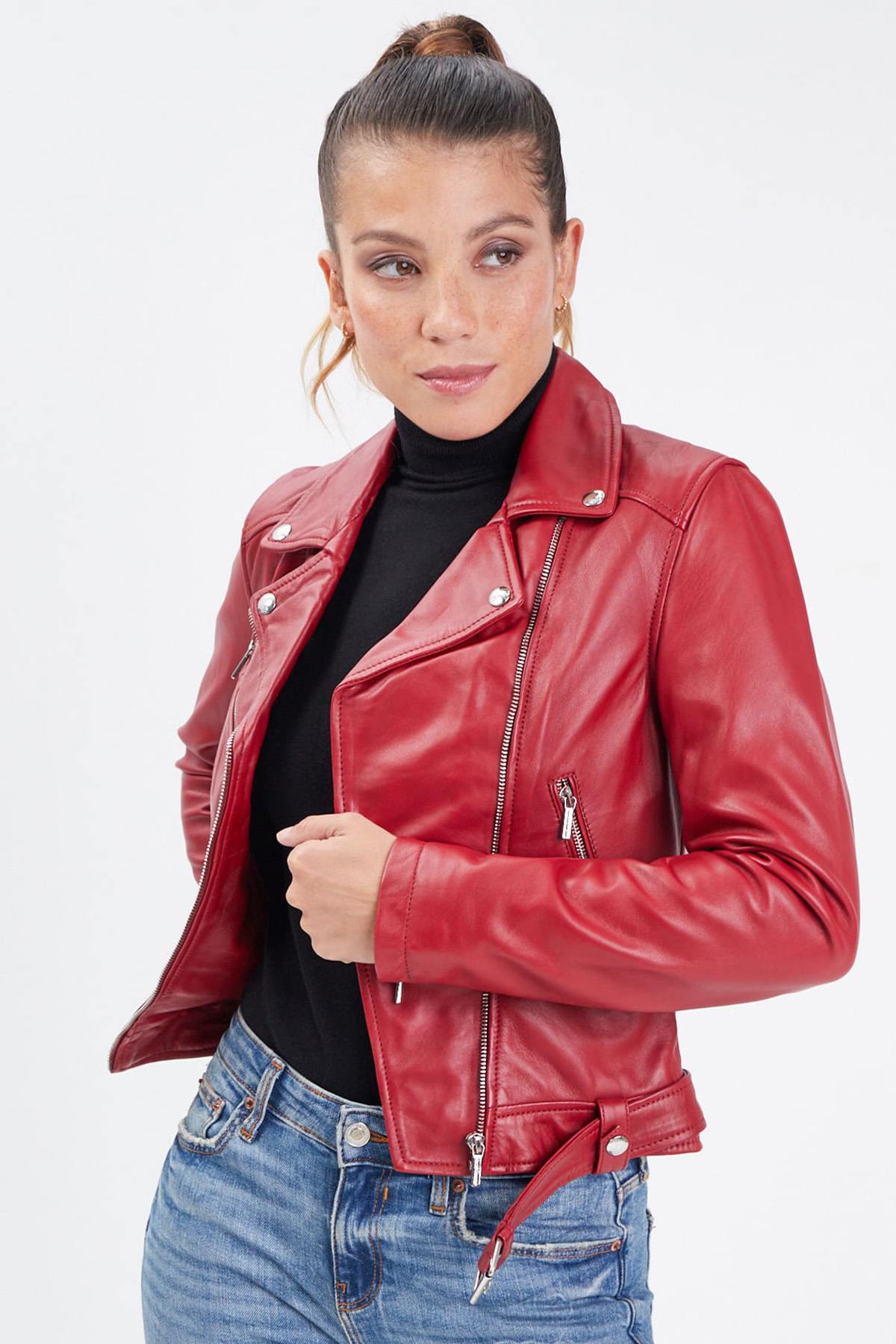 Red lambskin perfecto - Image n°6