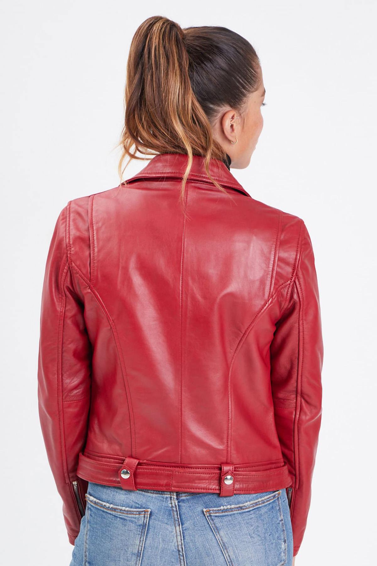 Red lambskin perfecto - Image n°7