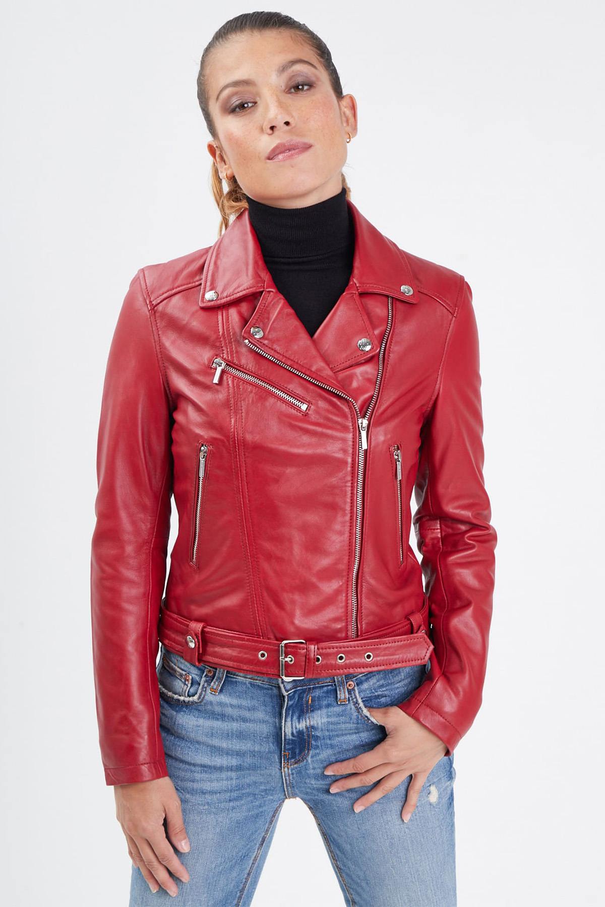 Red lambskin perfecto - Image n°8